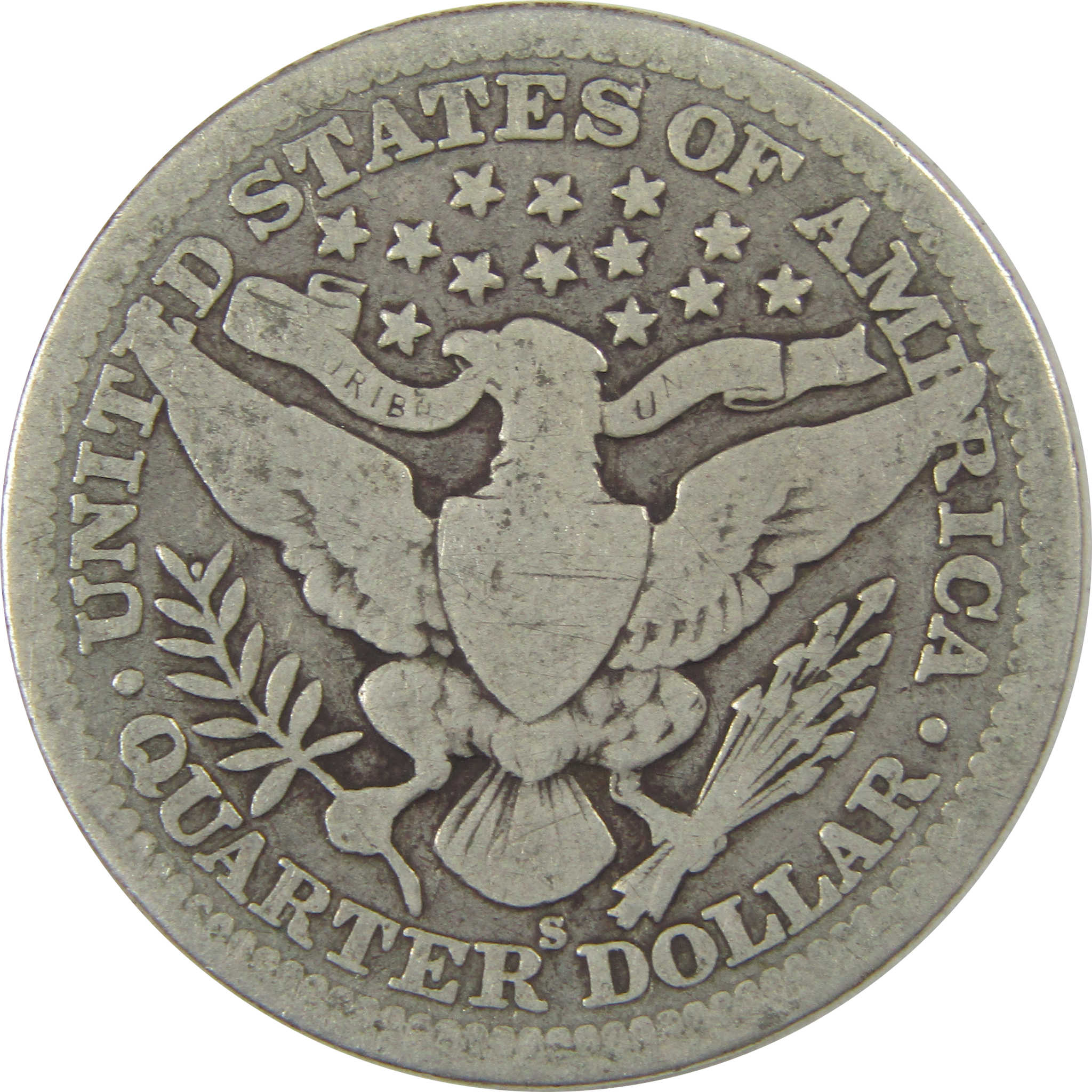 1915 S Barber Quarter G Good Silver 25c Coin SKU:I21850