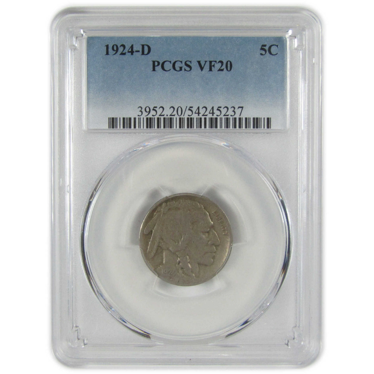 1924 D Indian Head Buffalo Nickel VF 20 PCGS 5c Coin SKU:I28801