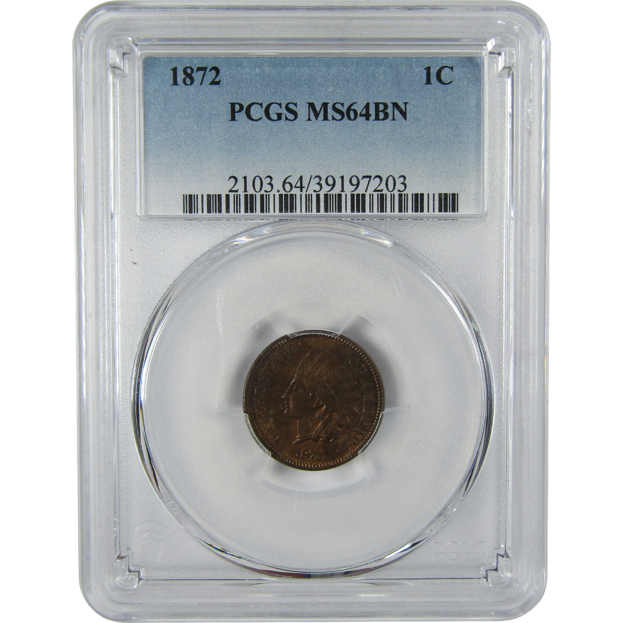 1872 Indian Head Cent MS 64 BN PCGS Penny Uncirculated 1c Coin