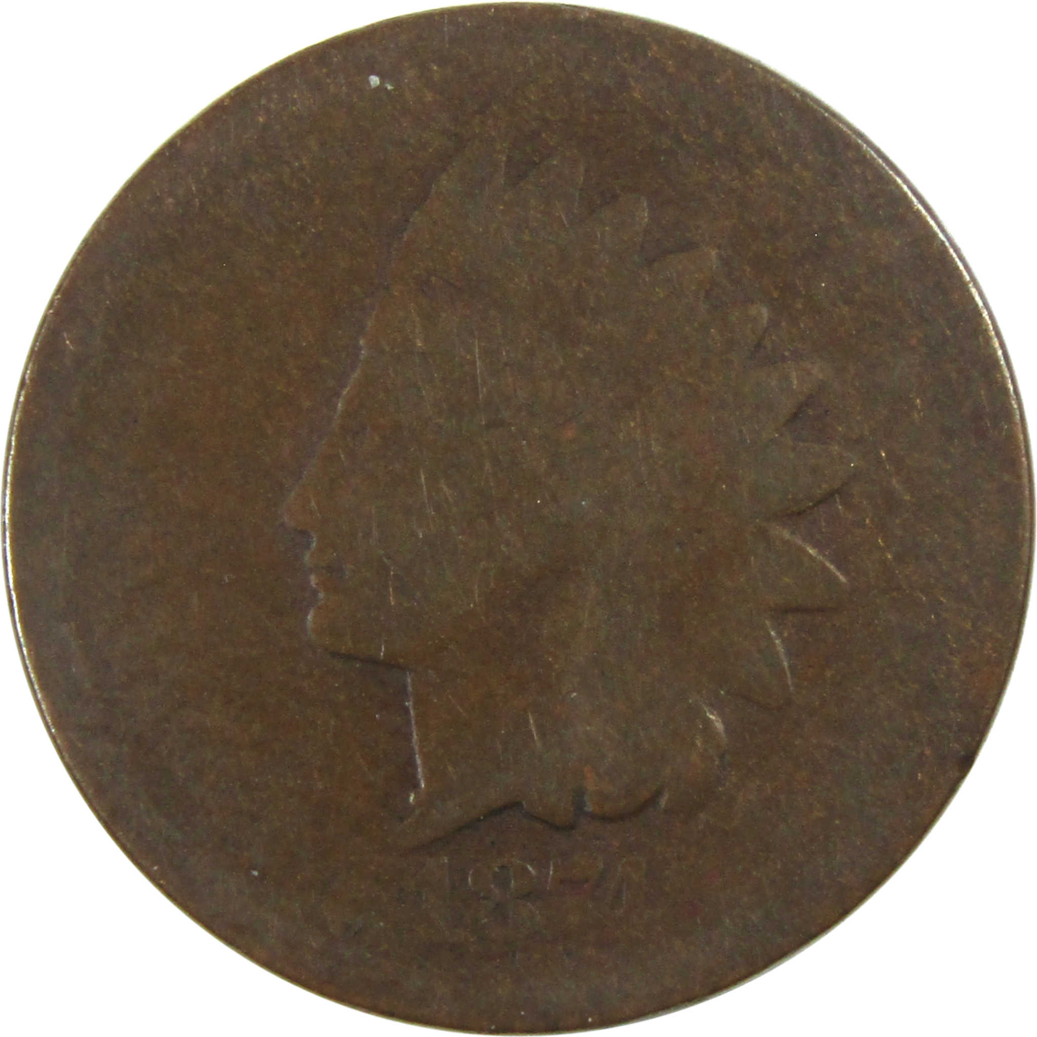 1874 Indian Head Cent AG About Good Penny 1c Coin SKU:I13316