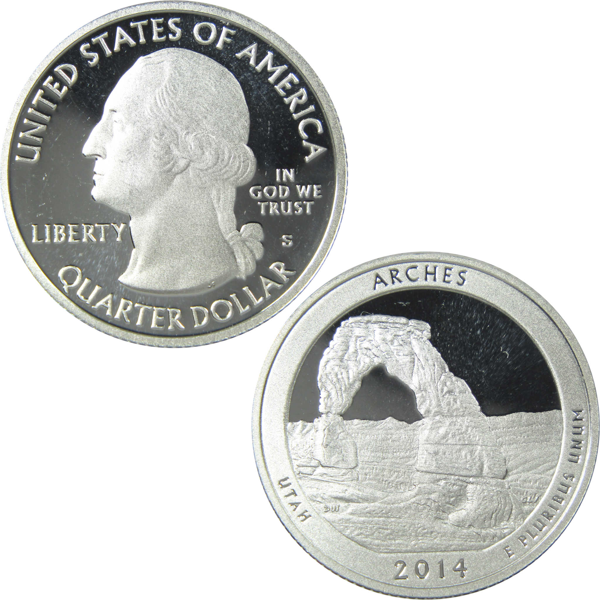 2014 S Arches National Park Quarter Choice Proof Silver 25c Coin