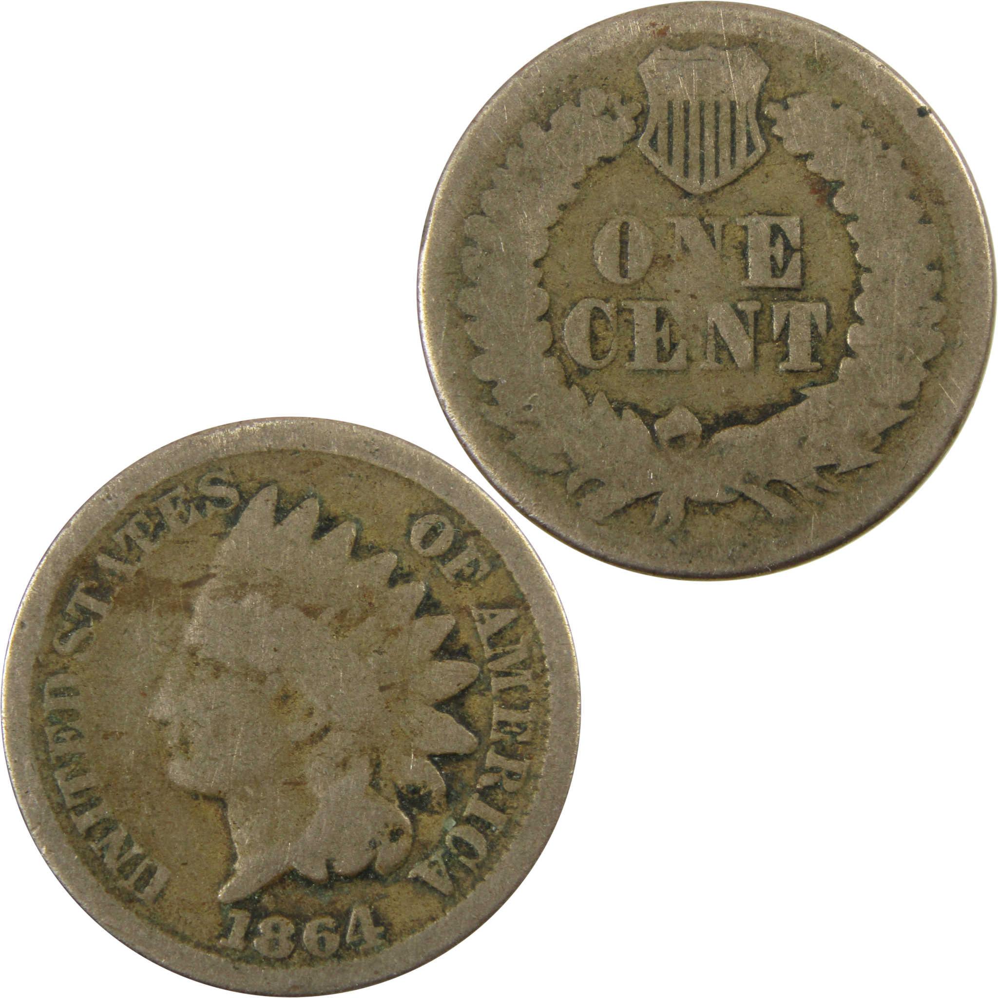 1864 Indian Head Copper-Nickel Cent AG About Good Penny SKU:CP1115
