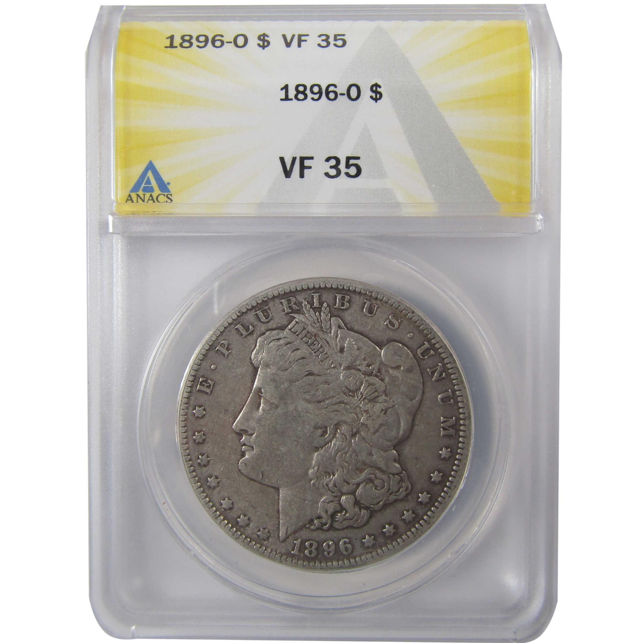 1896 O Morgan Silver Dollar VF 35 ANACS $1 Coin SKU:I25654 - Morgan coin - Morgan silver dollar - Morgan silver dollar for sale - Profile Coins &amp; Collectibles