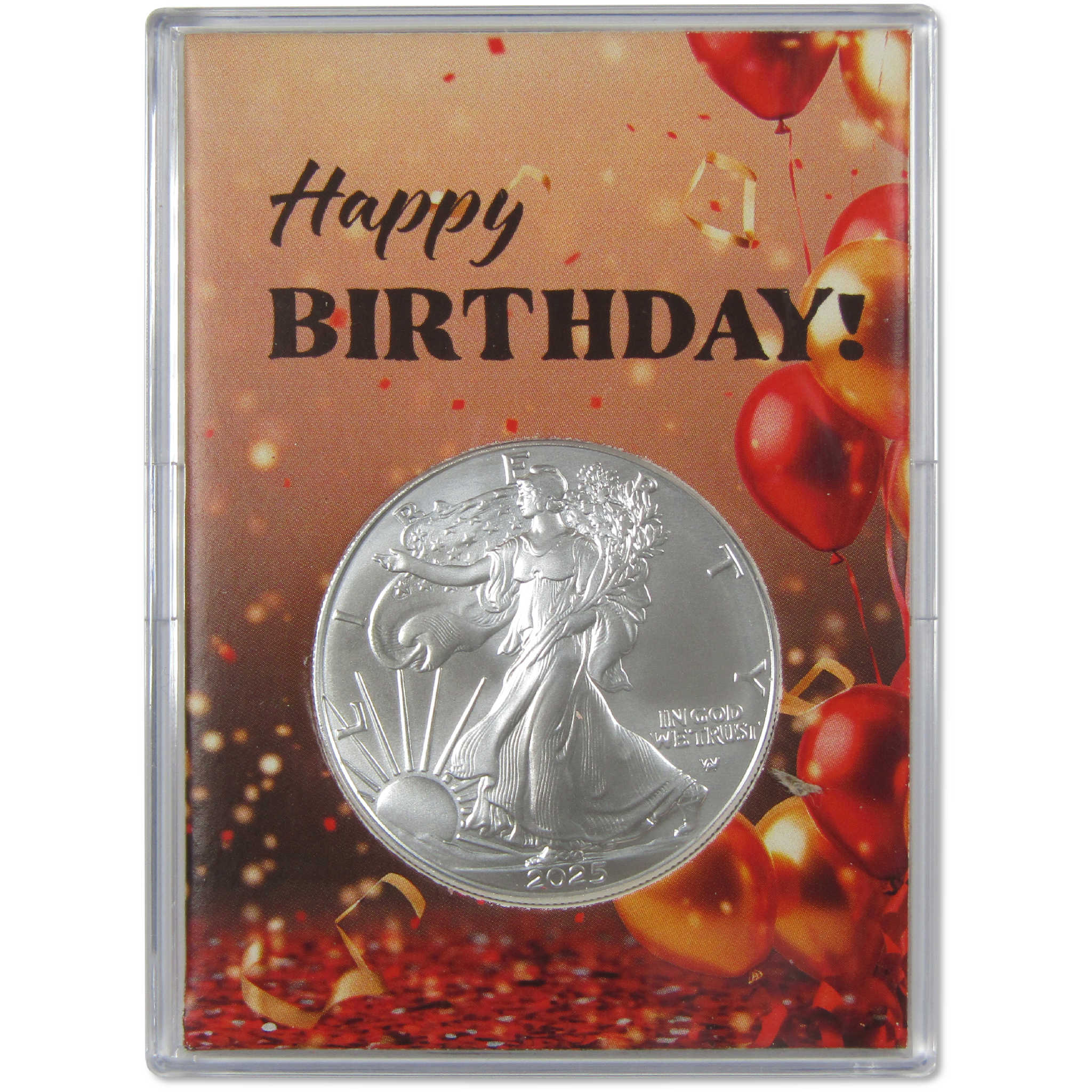 2025 American Silver Eagle Uncirculated with Happy Birthday Holder