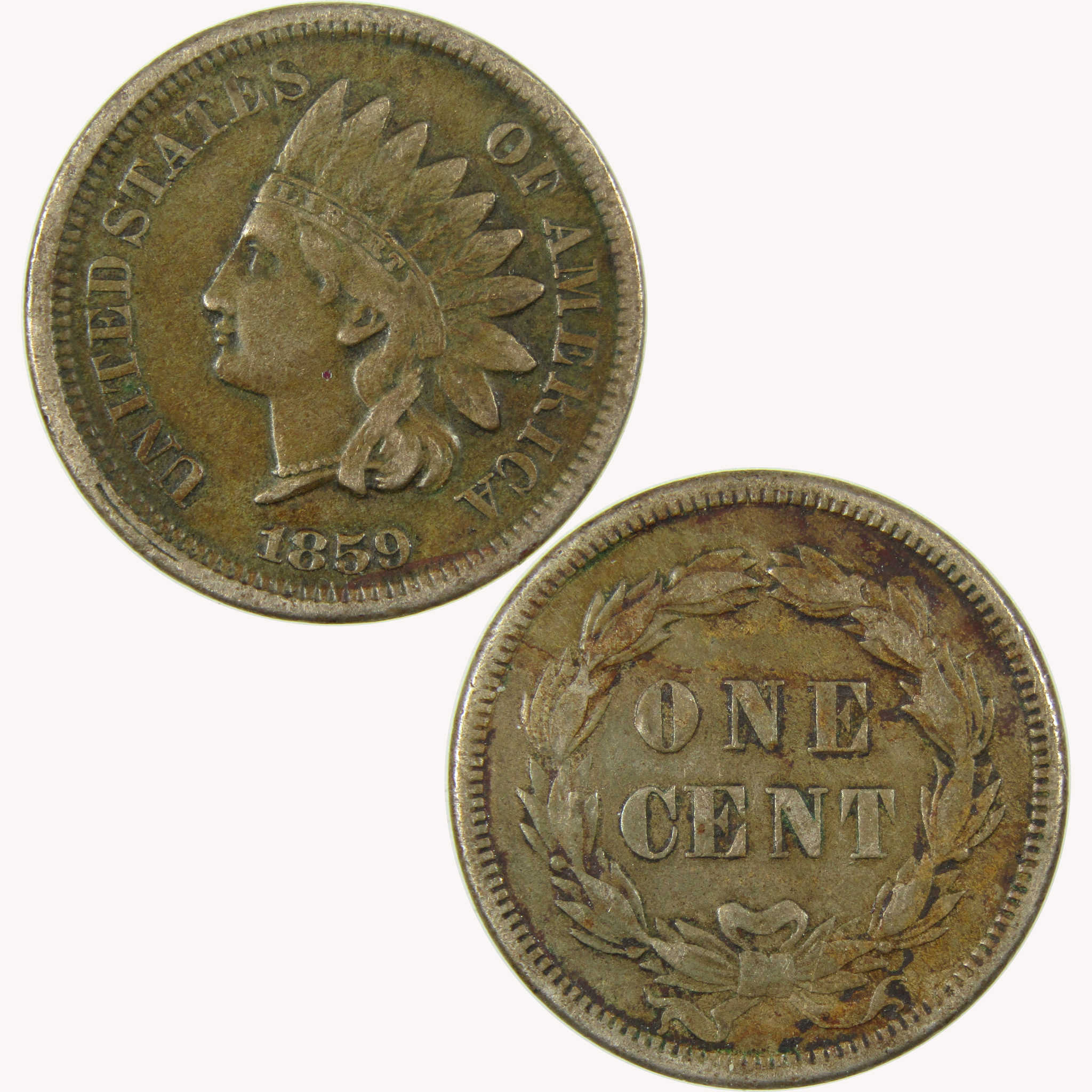 1859 Indian Head Cent VF Very Fine Penny 1c Coin SKU:CP1062