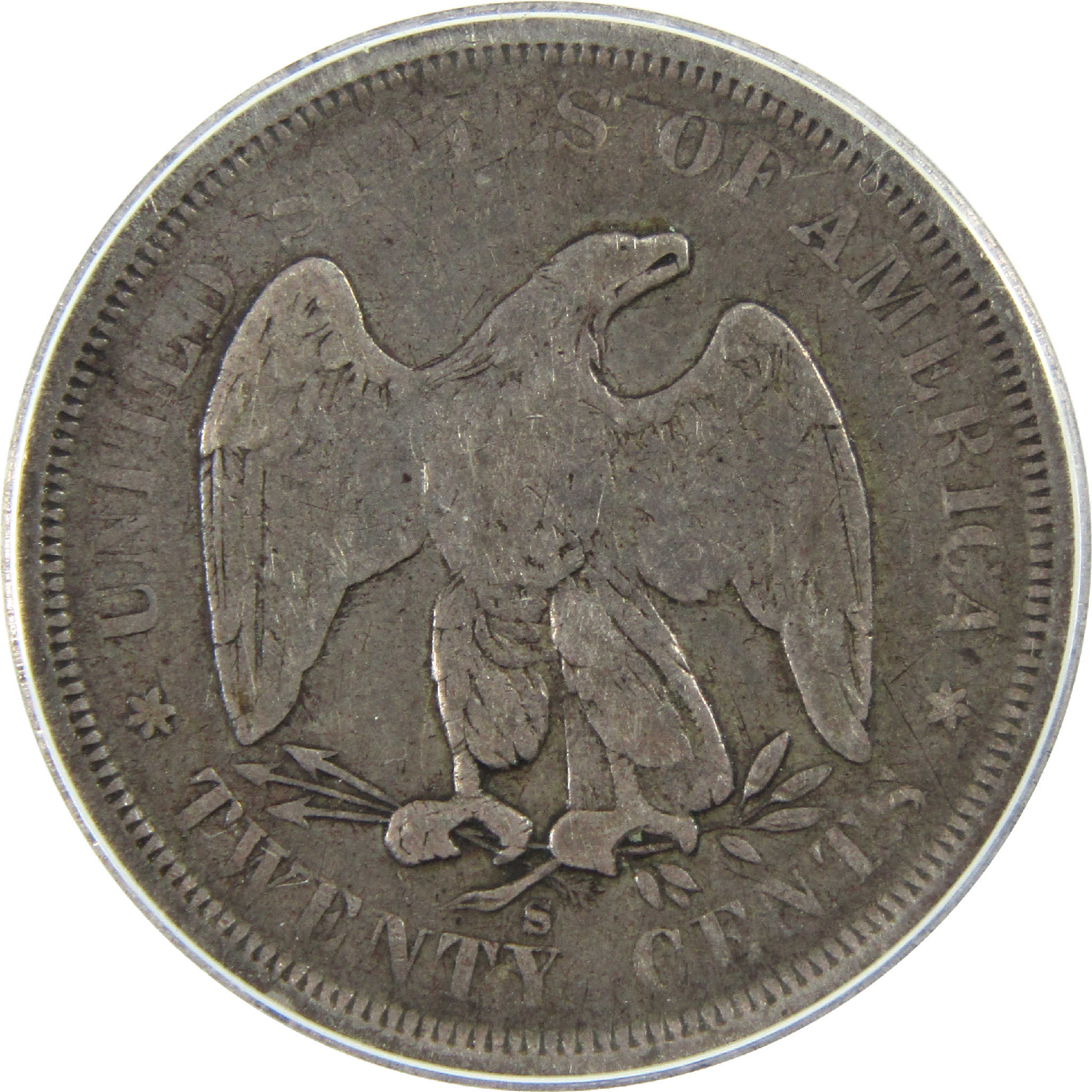 1875 S Seated Liberty Twenty Cent F 12 ANACS Silver Rare SKU:I11899