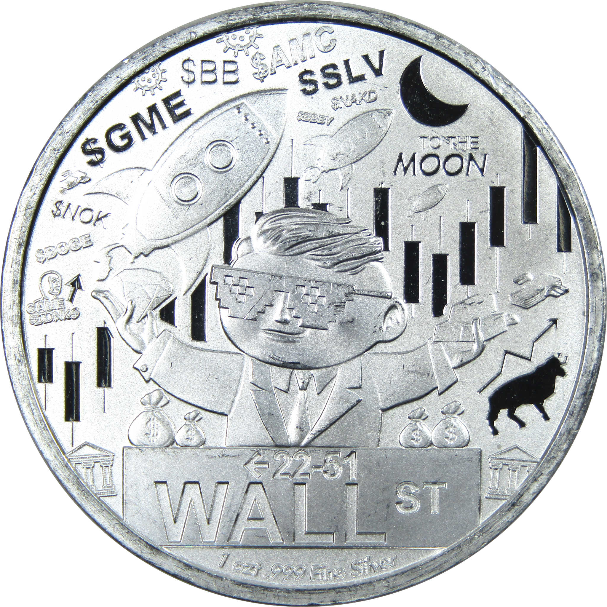 WallStreetBets GameStonk 1 oz .999 Silver Round SKU:CPC7843