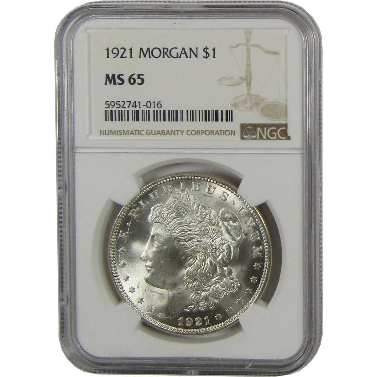 1921 Morgan Silver Dollar MS 65 NGC Uncirculated $1 Coin Collectible
