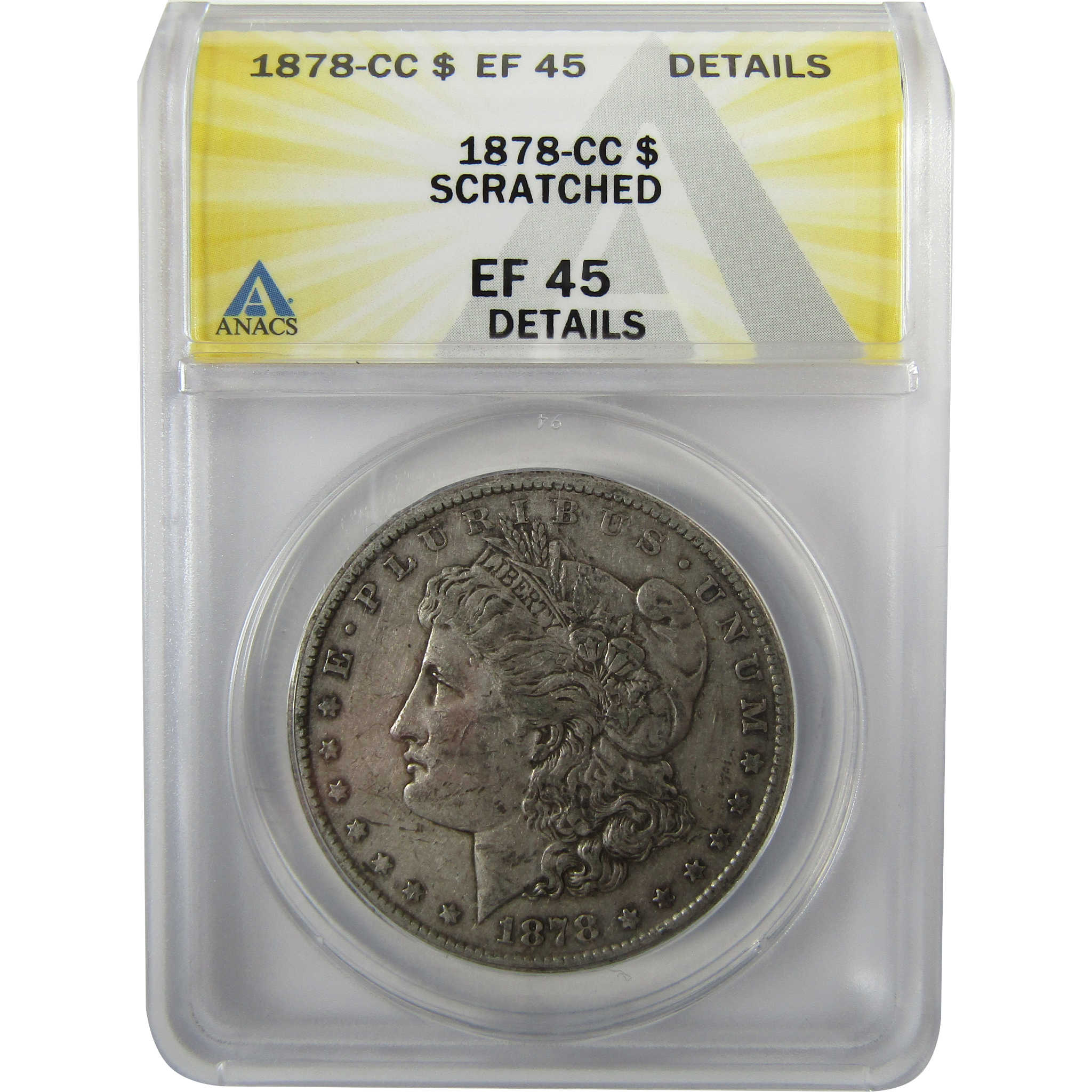 1878 CC Morgan Silver Dollar EF 45 Details ANACS $1 Coin SKU:I28039