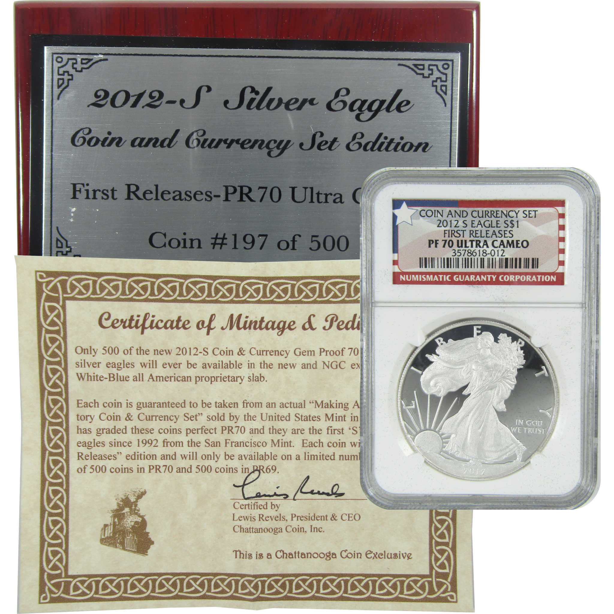 2012 S American Silver Eagle Dollar PF 70 UCAM NGC Proof SKU:CPC9411