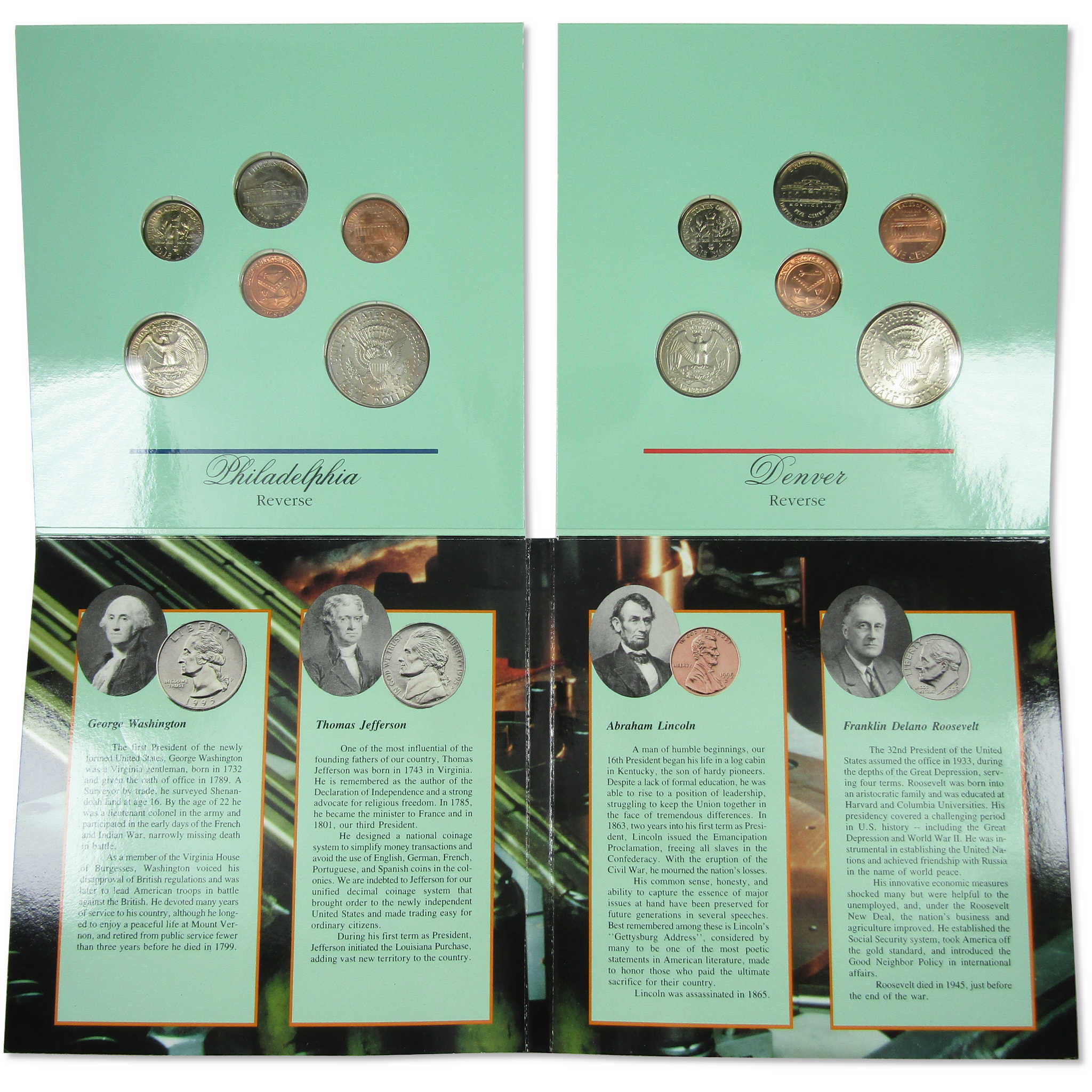 1995 Uncirculated Coin Set U.S Mint Fold Out Packaging OGP SKU:CPC8516