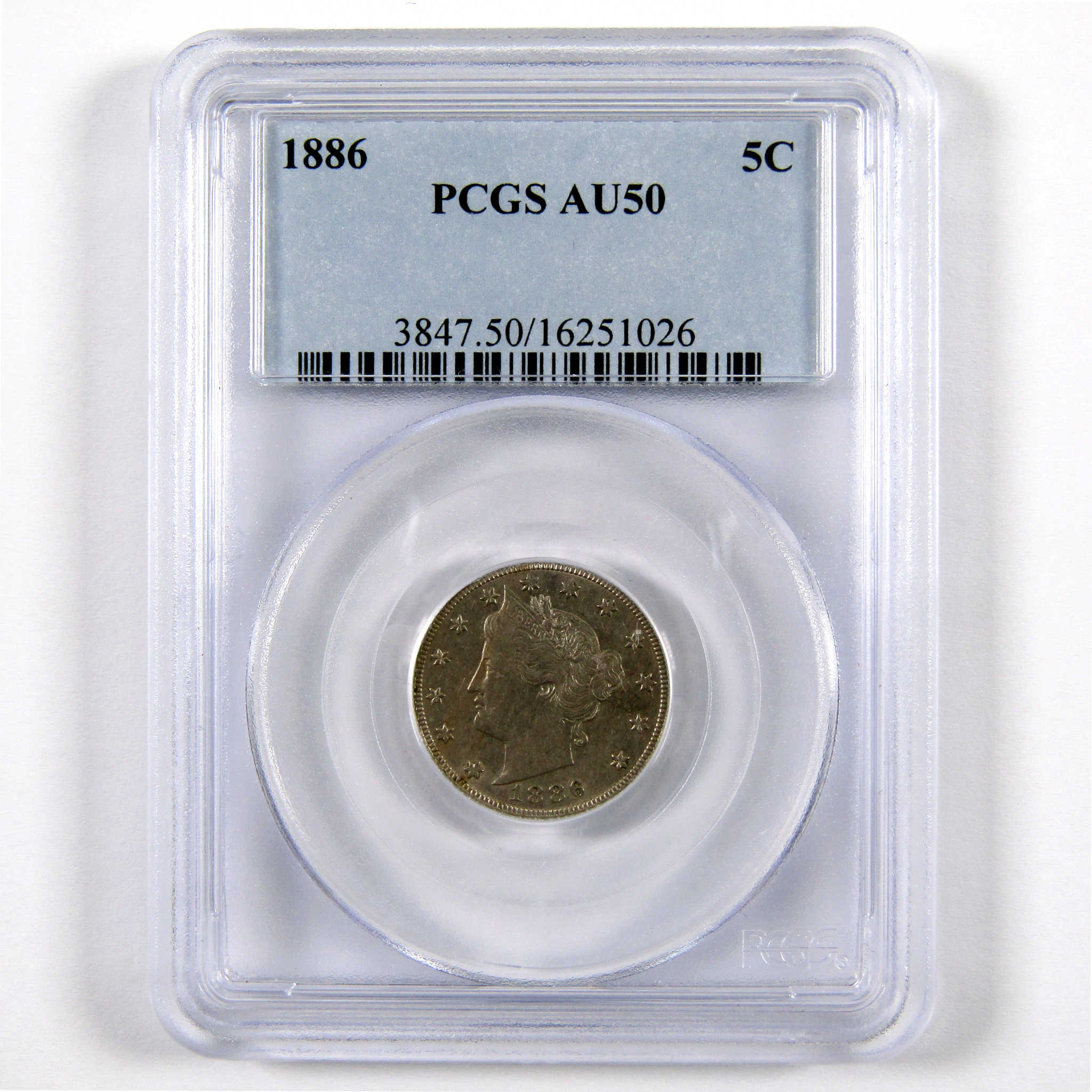 1886 Liberty Head V Nickel AU 50 PCGS 5c Coin SKU:I10495
