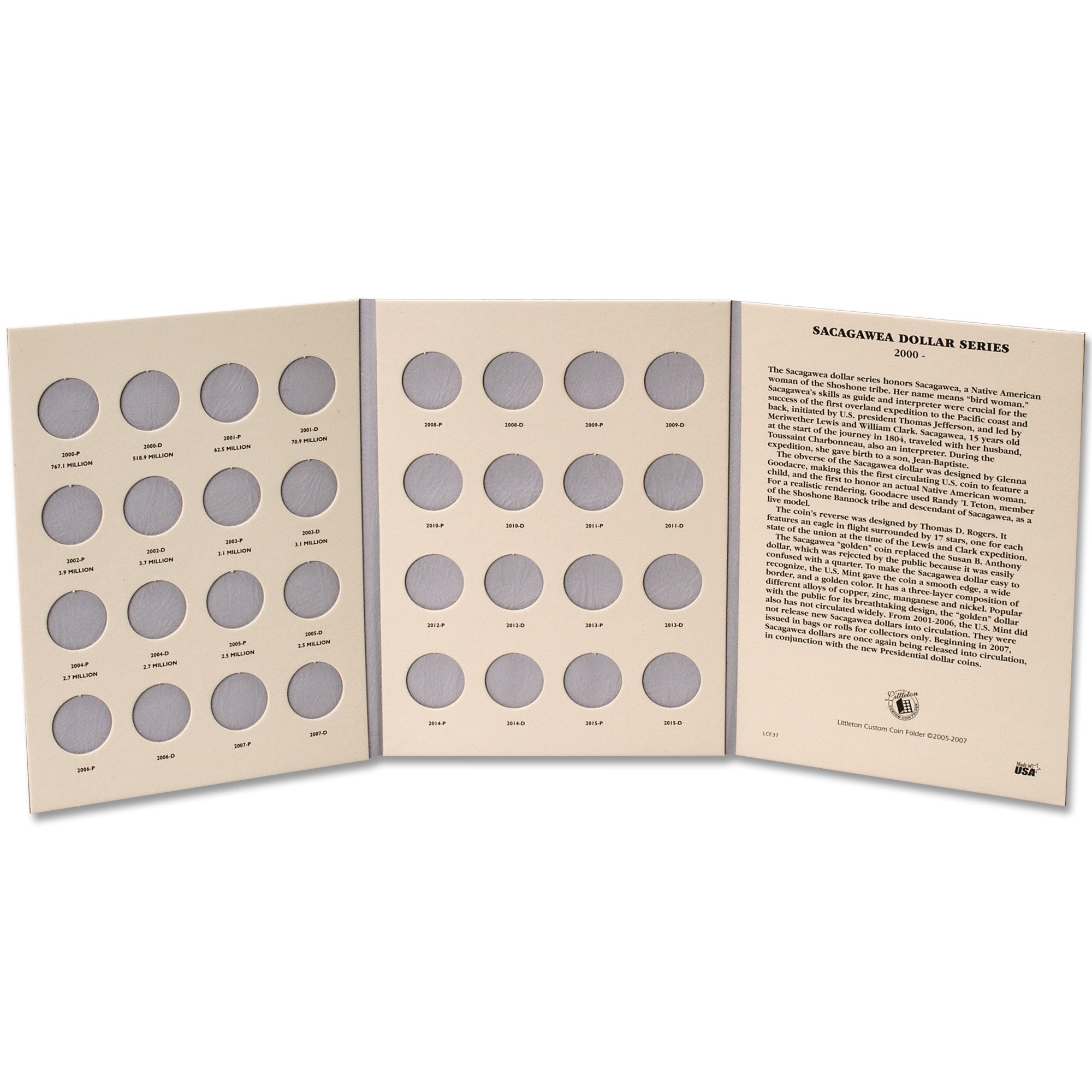 2000-2015 Sacagawea Dollar Folder Littleton Coin Company