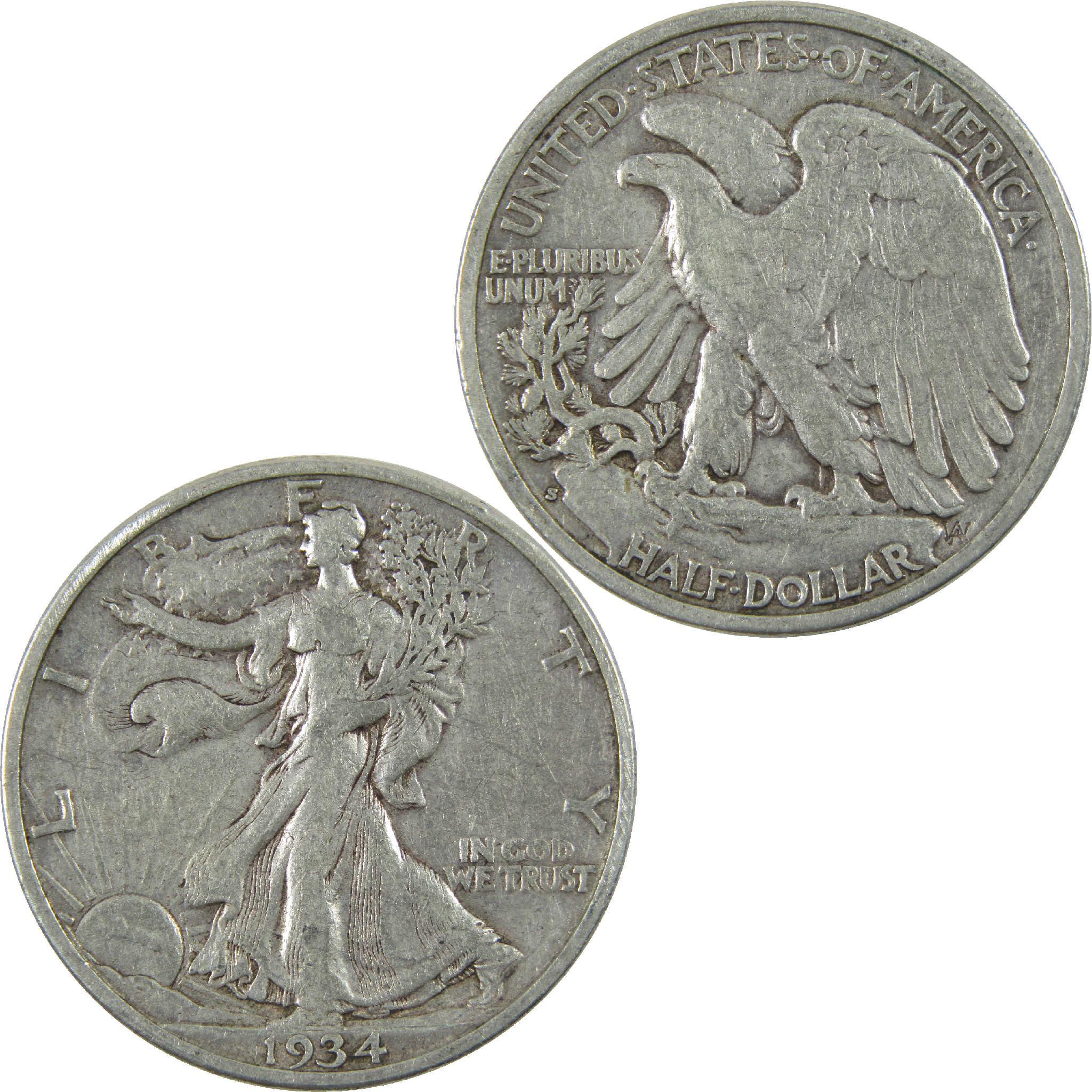 1934 S Liberty Walking Half Dollar VF Very Fine Silver 50c SKU:I11878