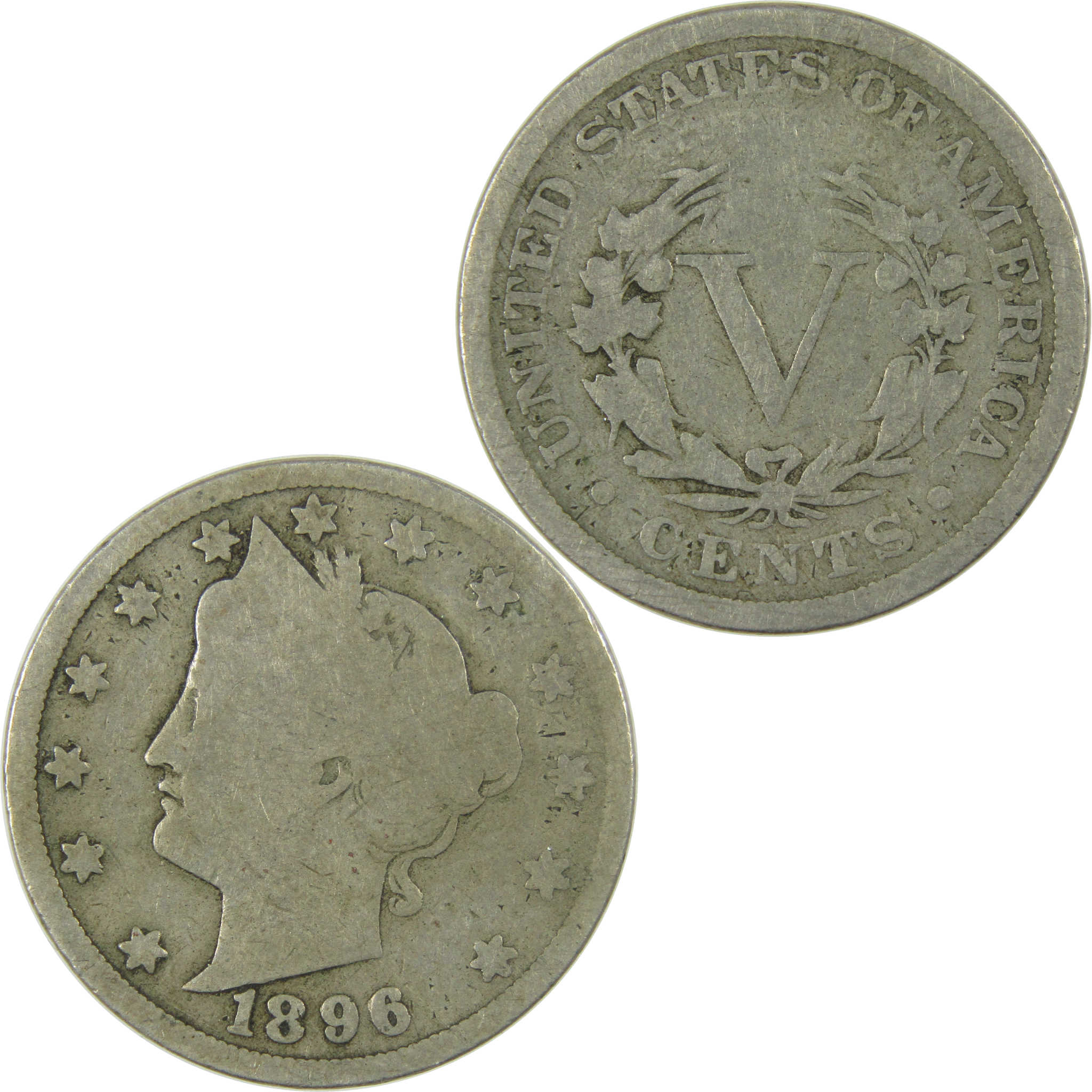 1896 Liberty Head V Nickel G Good 5c Coin Collectible SKU:I27509
