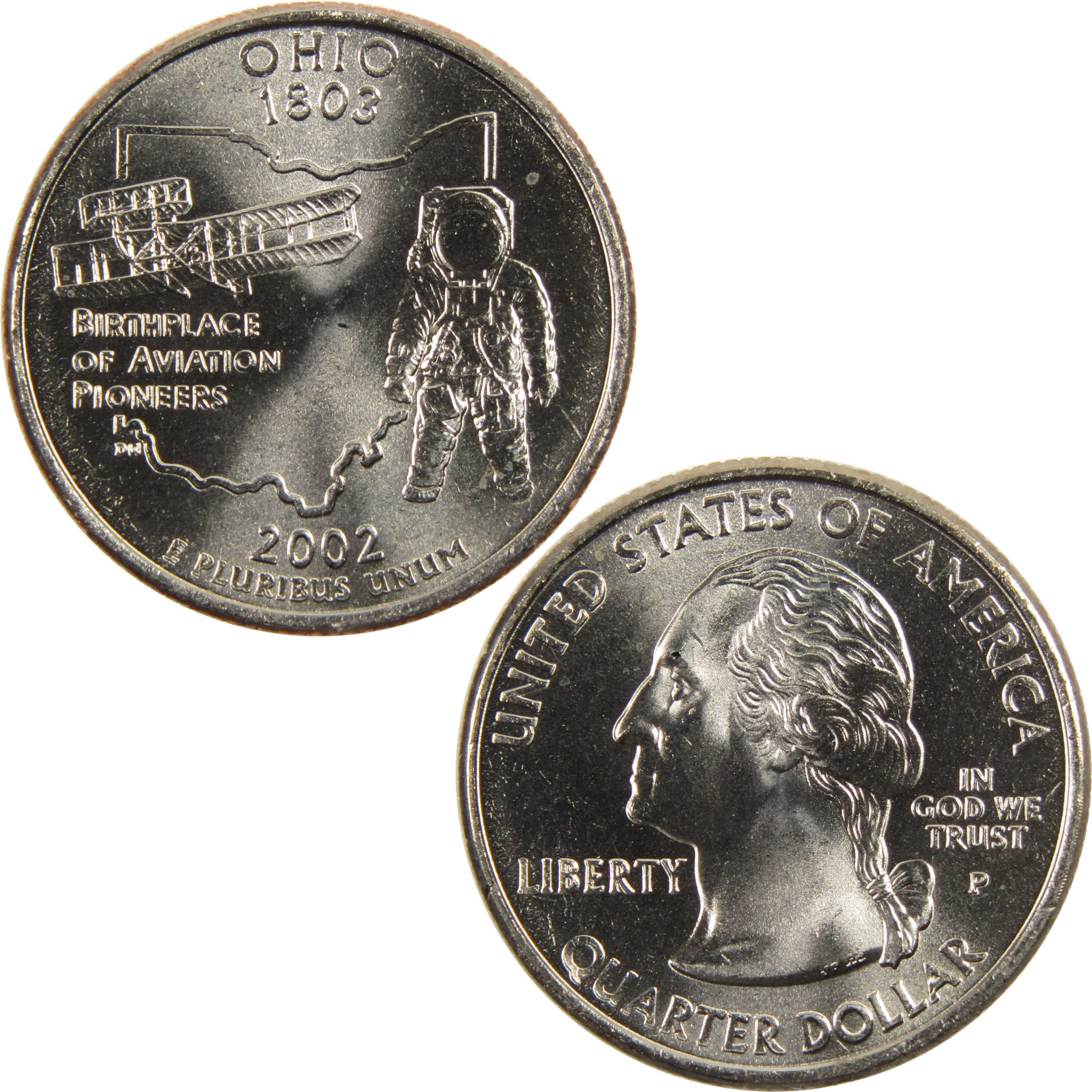 2002 P Ohio State Quarter BU Uncirculated Clad 25c Coin