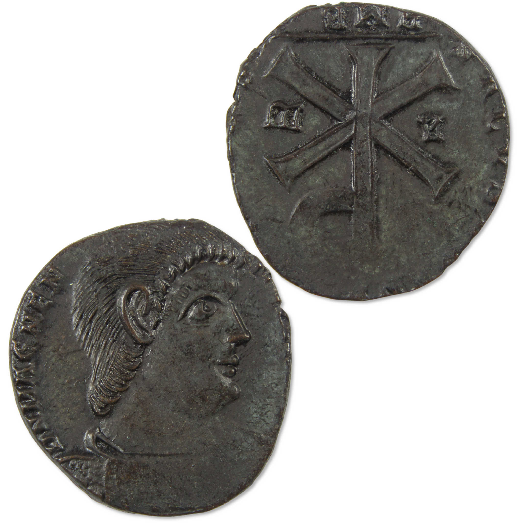 350-353 AD Magnentius Roman Empire Centenionalis Amiens Chi-Rho VF