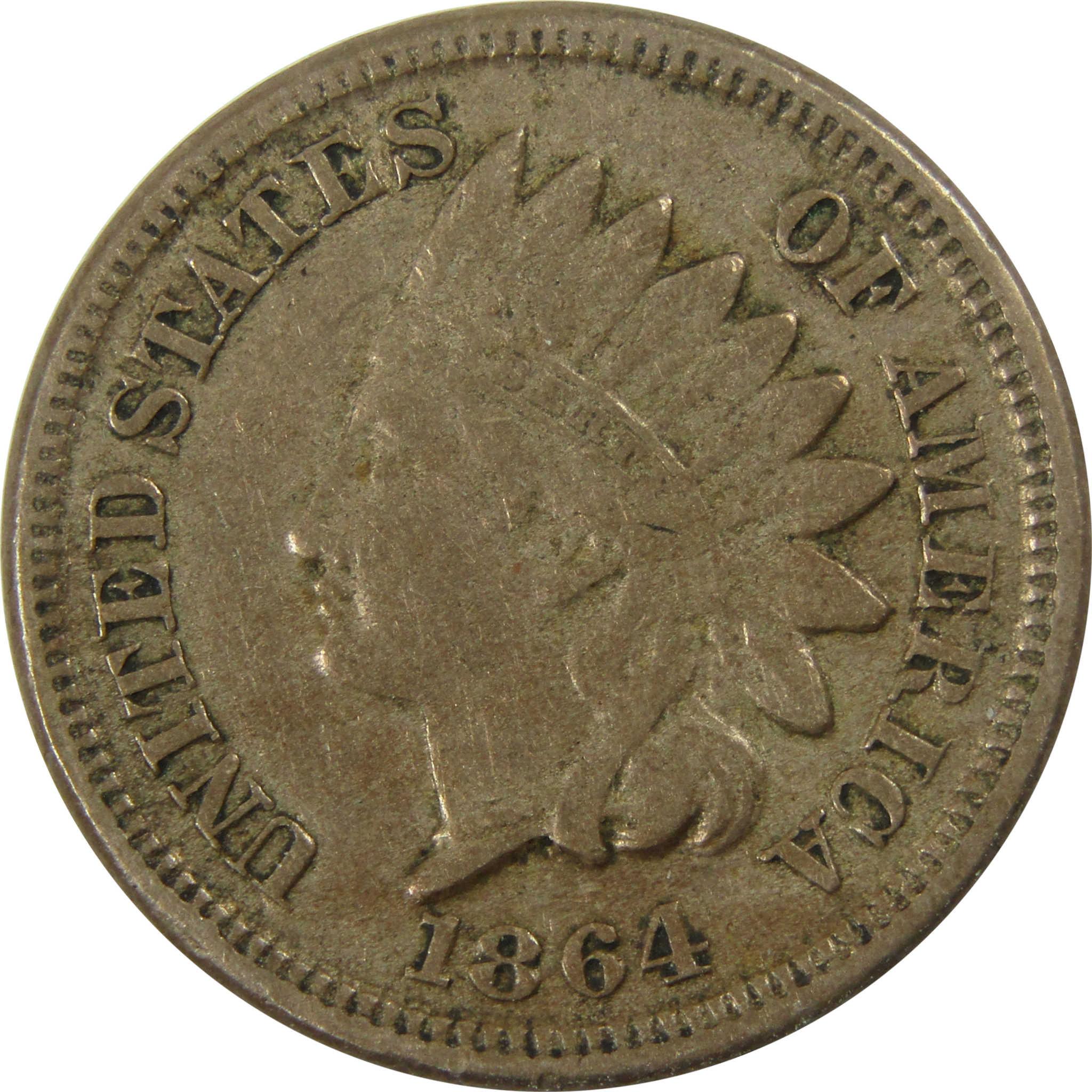 1864 Indian Head Copper-Nickel Cent XF EF Extremely Fine SKU:CP1141