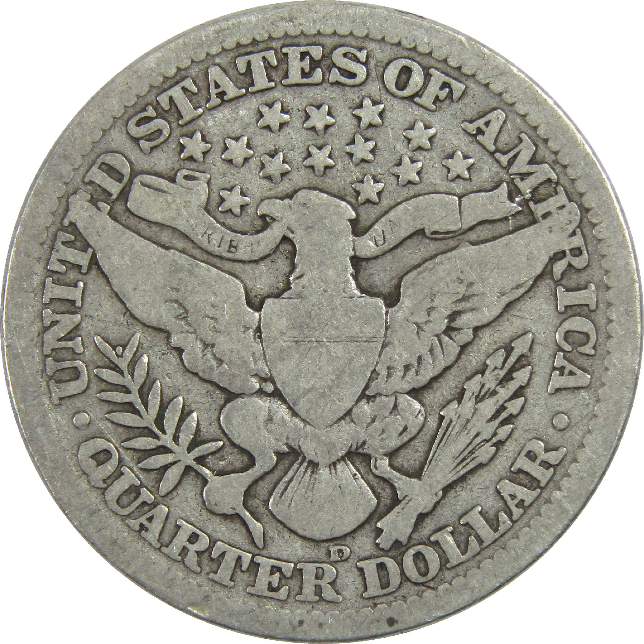 1909 D Barber Quarter G Good Silver 25c Coin SKU:I13173