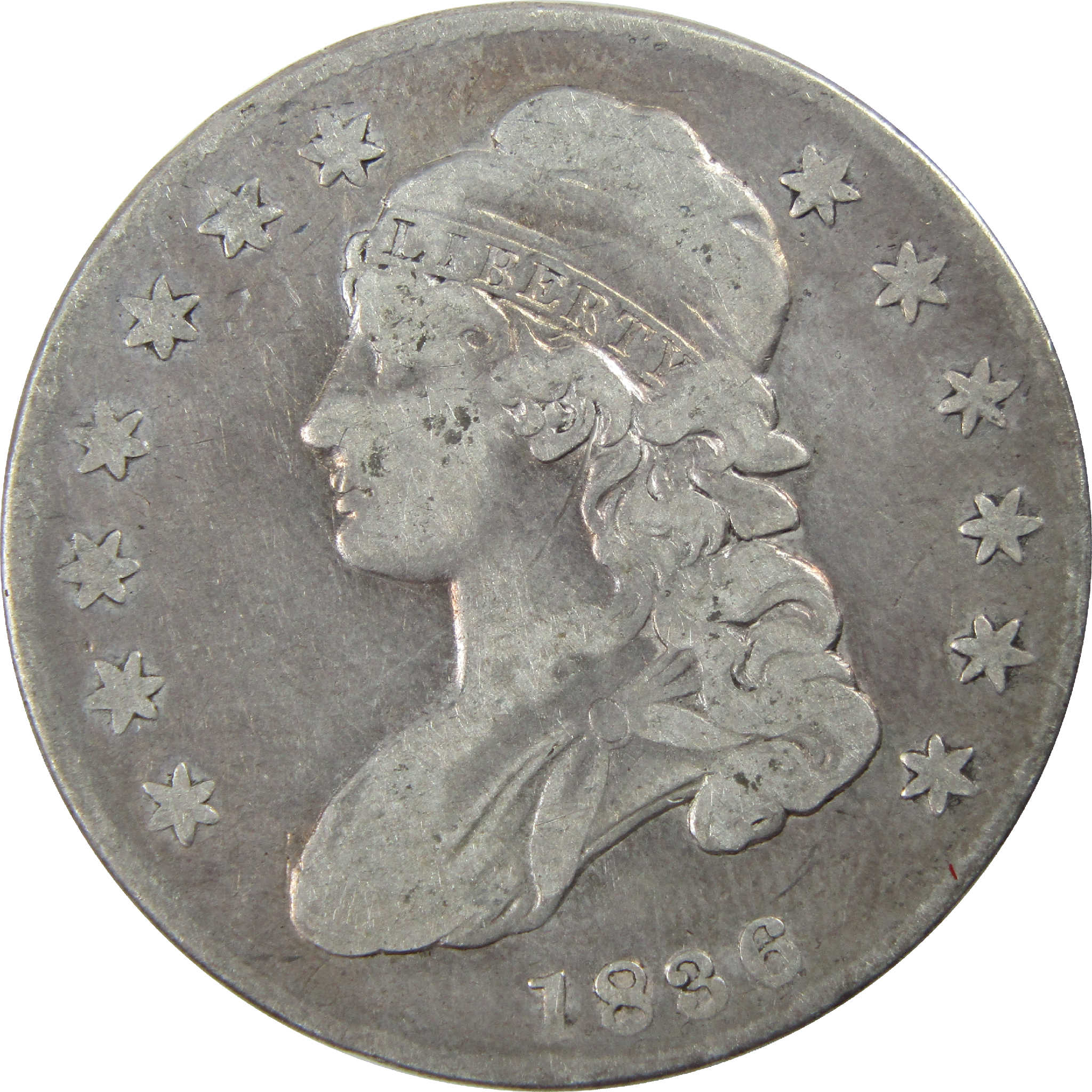 1836 Lettered Edge Capped Bust Half Dollar AG Silver 50c Coin SKU:I11766