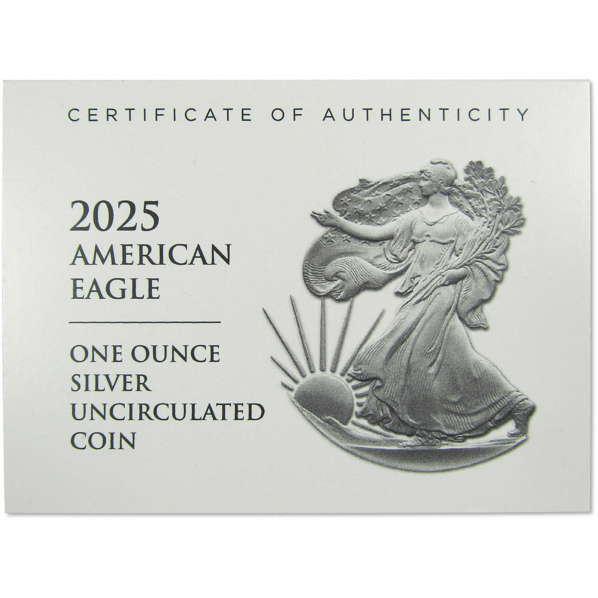 2025 W American Silver Eagle Uncirculated Bullion Burnished OGP COA
