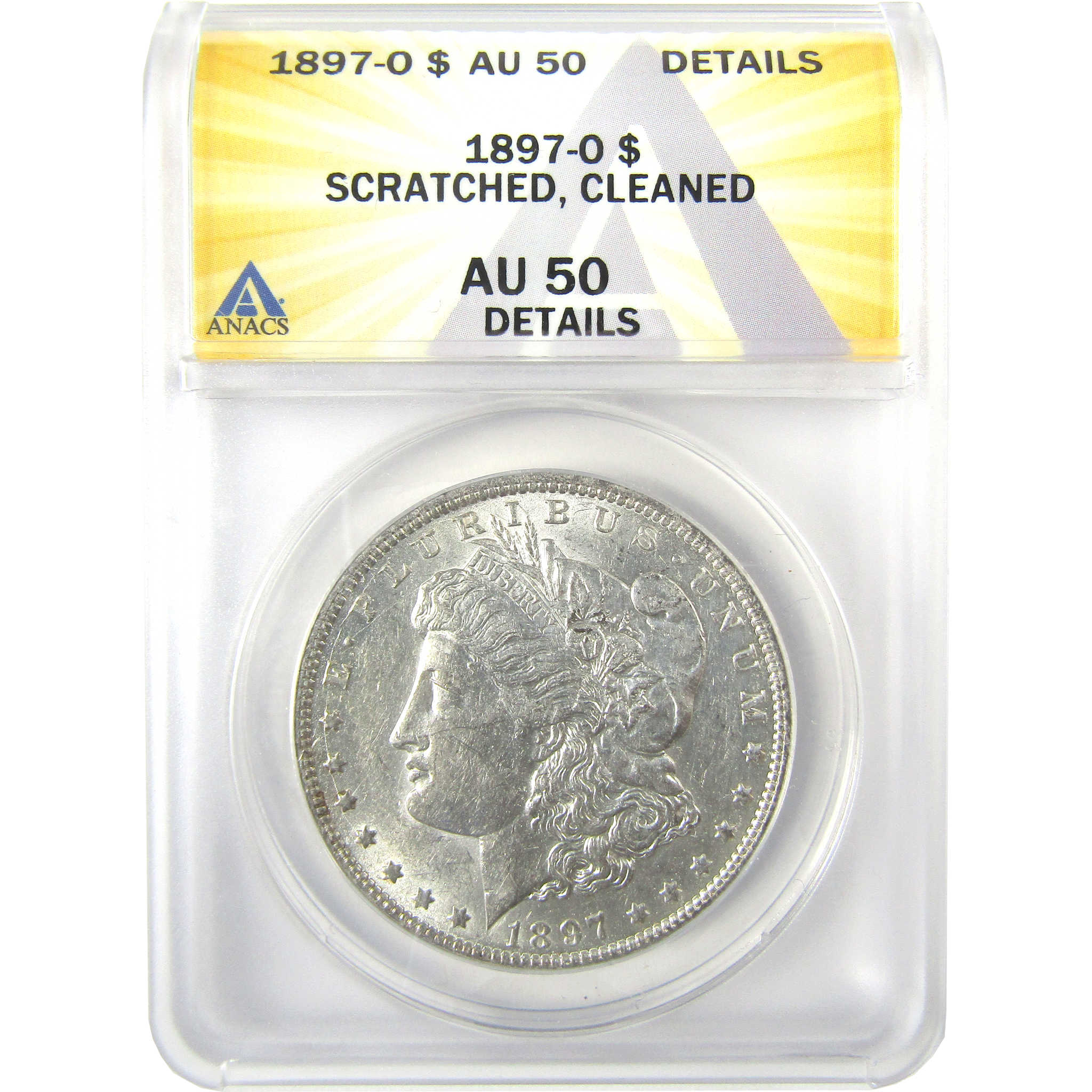 1897 O Morgan Dollar AU 50 Details ANACS Silver $1 Coin SKU:I19201 - Morgan coin - Morgan silver dollar - Morgan silver dollar for sale - Profile Coins &amp; Collectibles