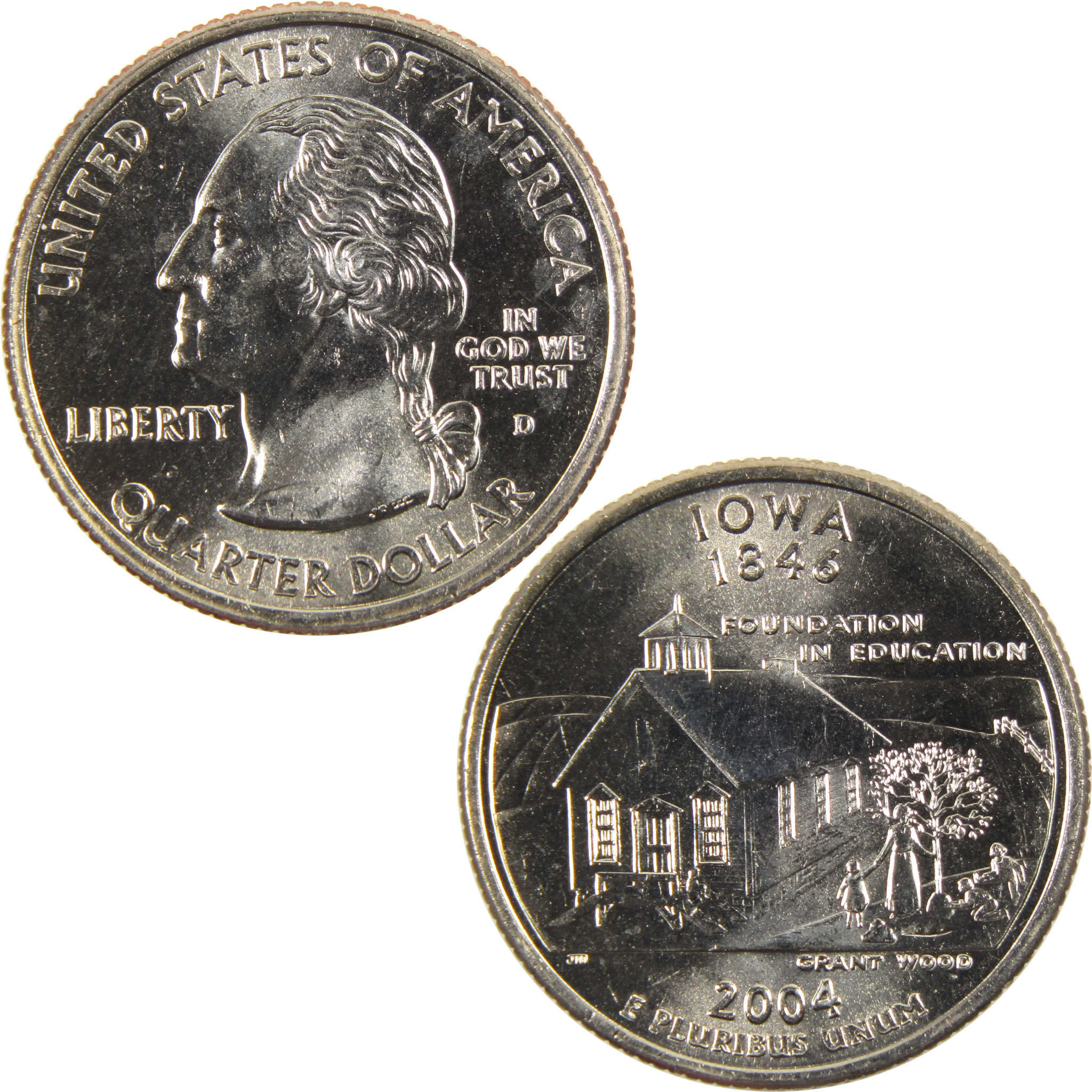 2004 D Iowa State Quarter BU Uncirculated Clad 25c Coin