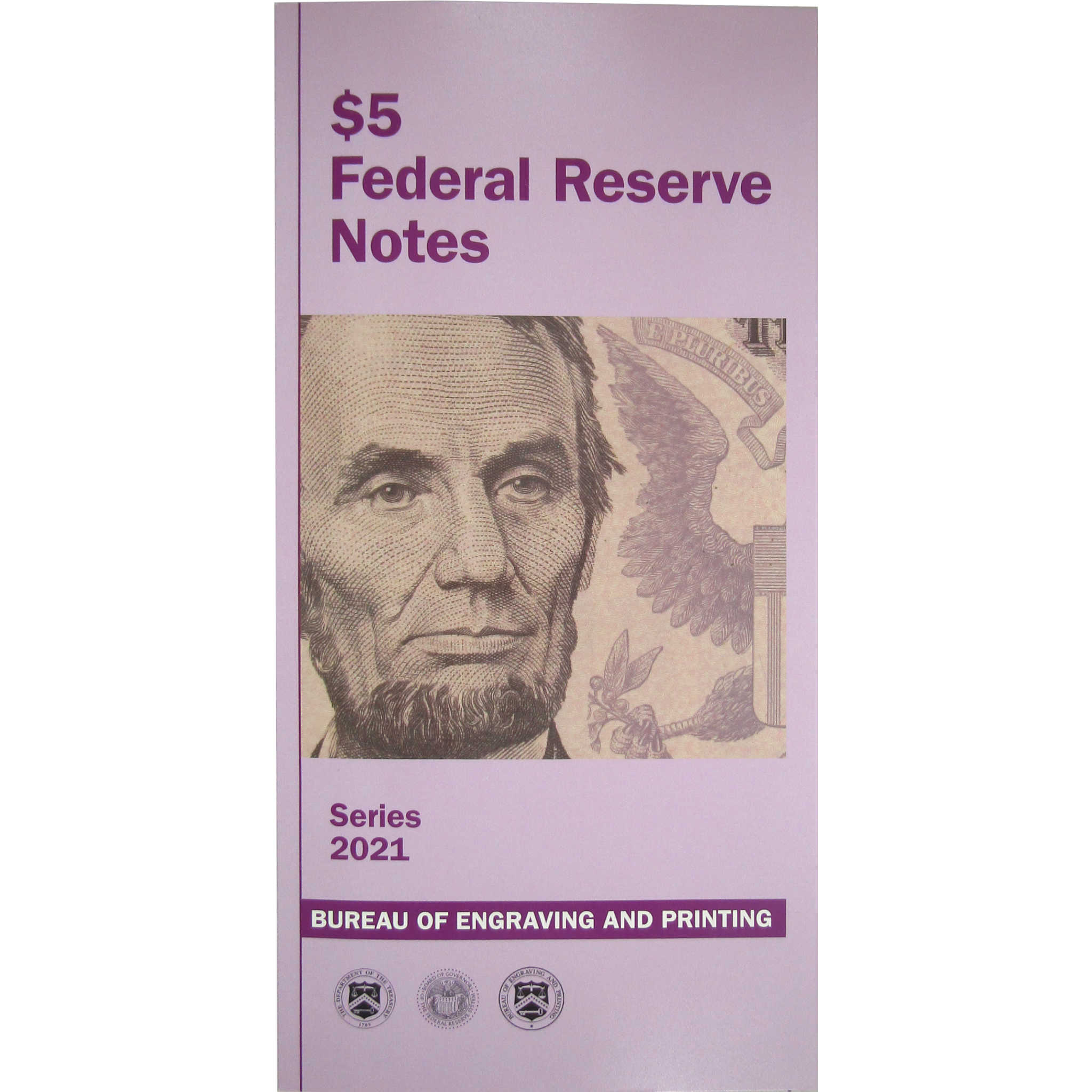 2021 $5 Federal Reserve 5 Note Uncut Sheet CCU OGP COA SKU:OPC197