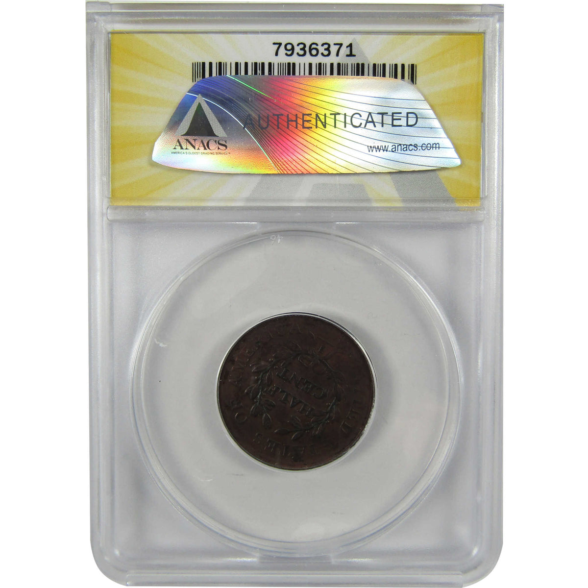 1806 Small 6 No Stems Draped Bust 1/2c VF 35 Details ANACS SKU:I28586