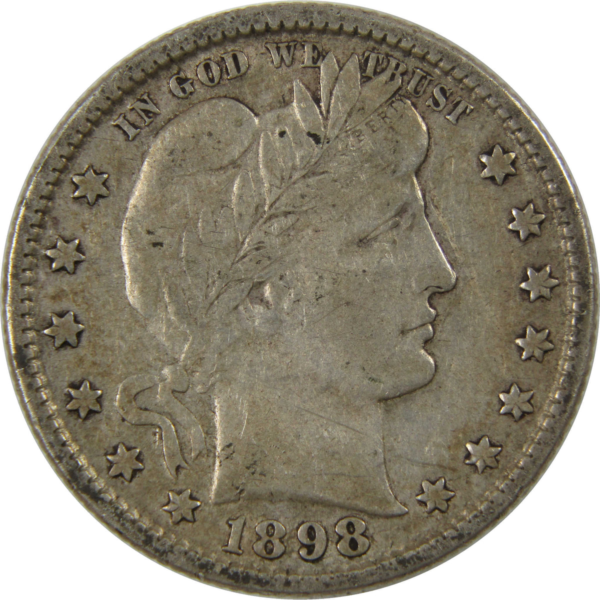 1898 Barber Silver Quarter XF EF Extremely Fine 25c Coin Collectible