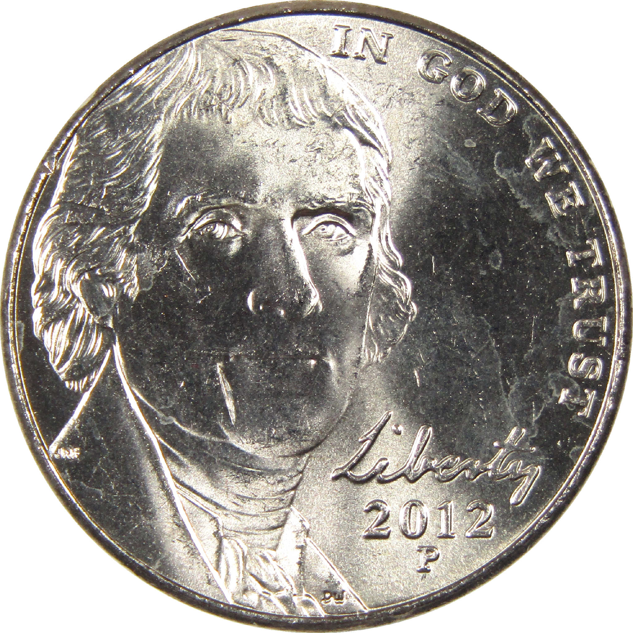 2012 P Jefferson Nickel Uncirculated 5c Coin