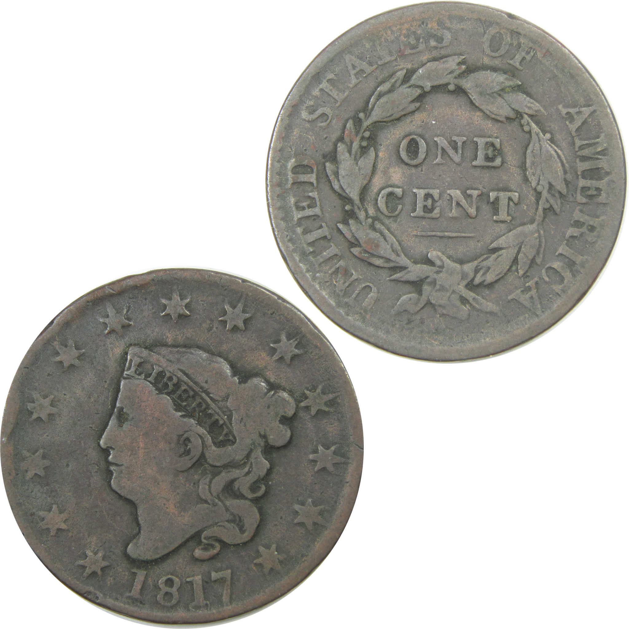 1817 13 Stars Coronet Head Large Cent VG Very Good Penny SKU:I15246