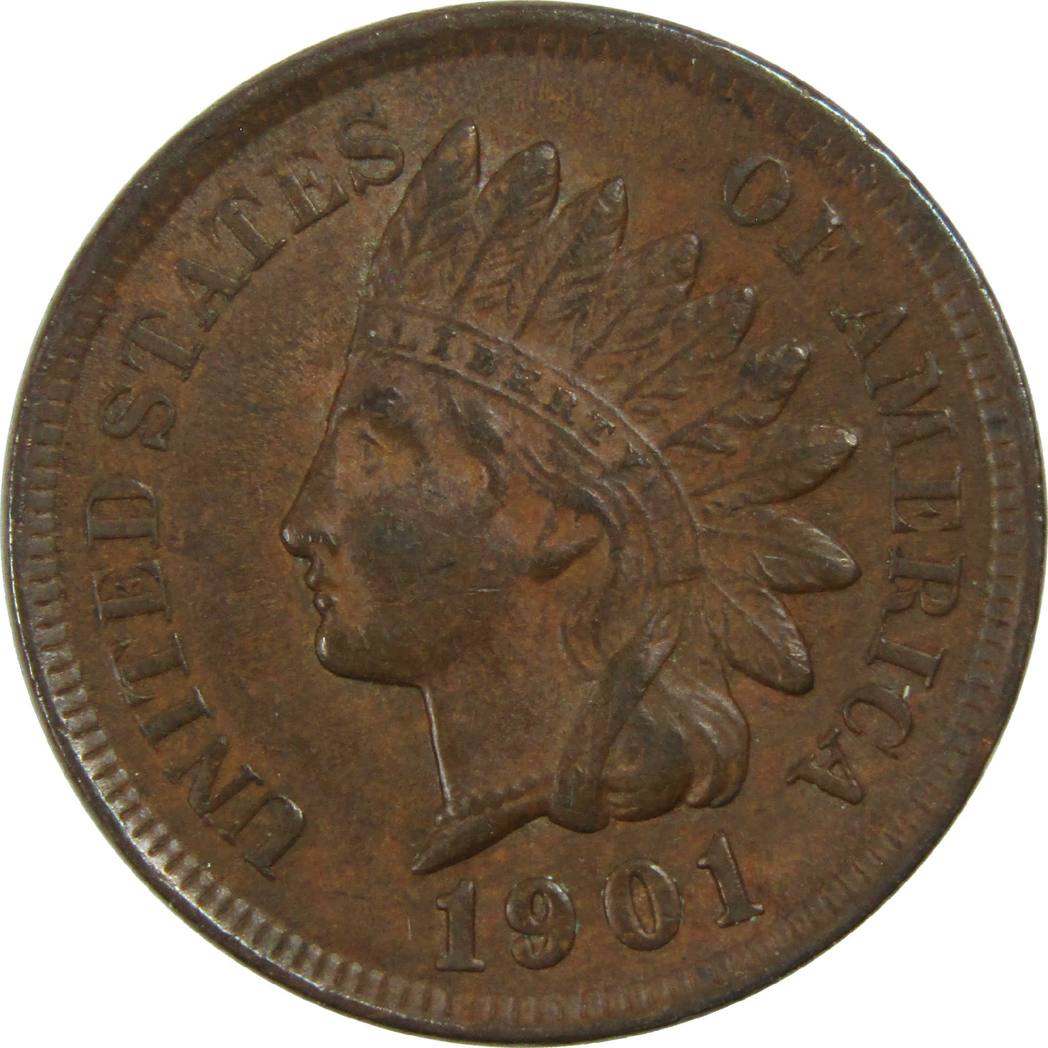1901 Indian Head Cent XF EF Extremely Fine Penny 1c Coin SKU:I12562