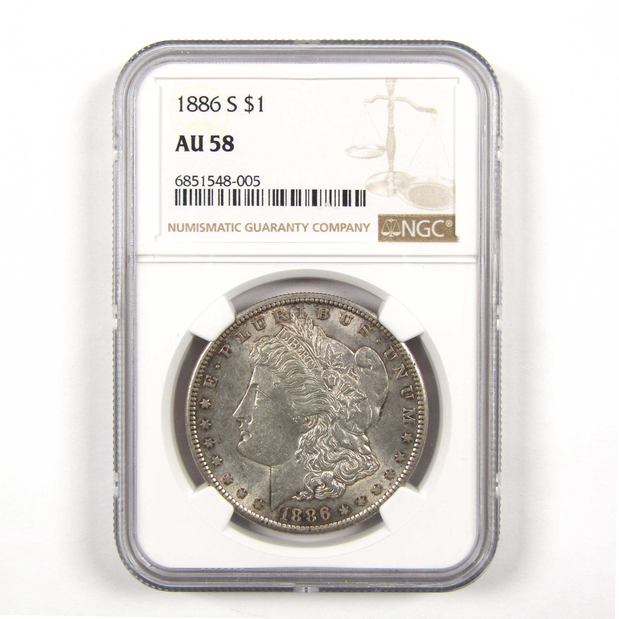 1886 S Morgan Dollar AU 58 NGC Silver $1 Coin SKU:I11716 - Morgan coin - Morgan silver dollar - Morgan silver dollar for sale - Profile Coins &amp; Collectibles