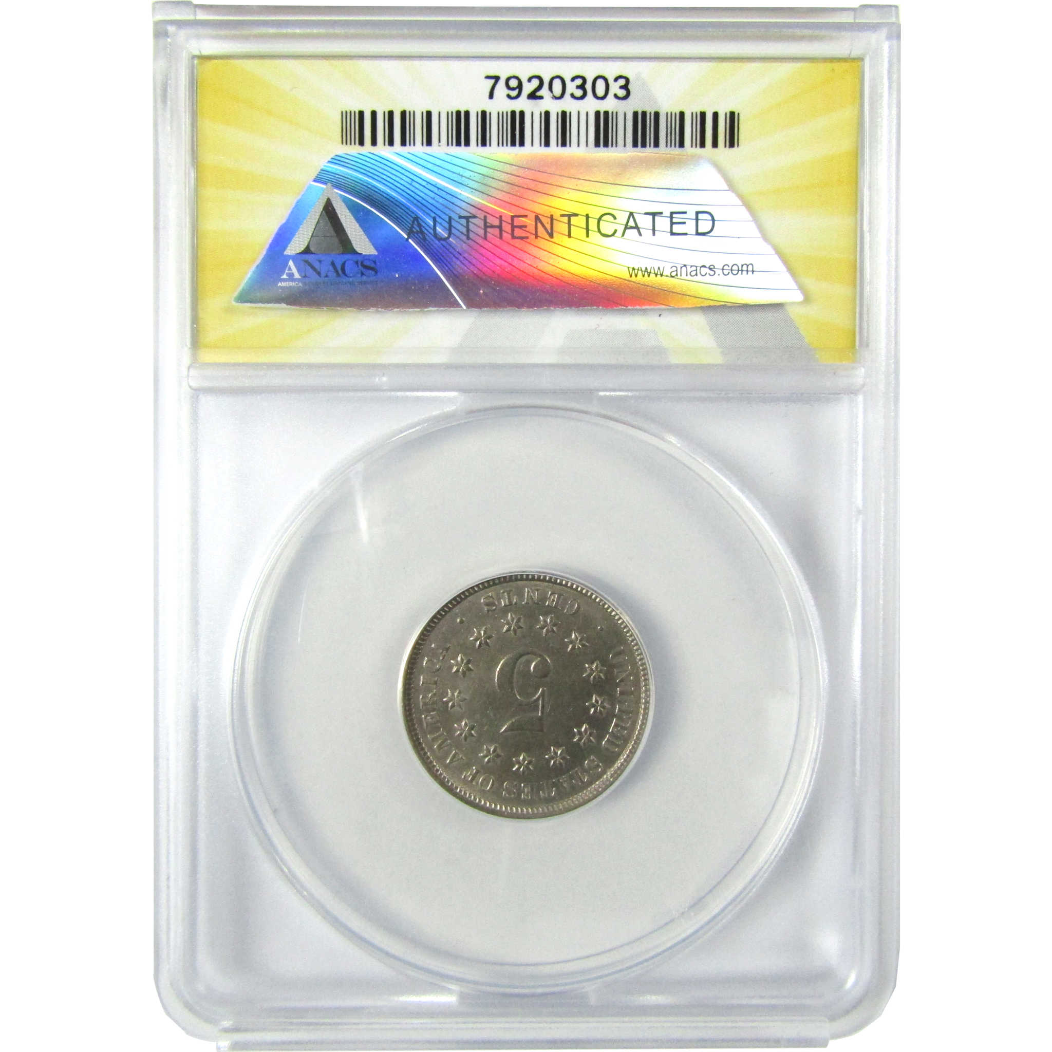 1883 Shield Nickel AU 58 ANACS 5c Coin Collectible SKU:CP196