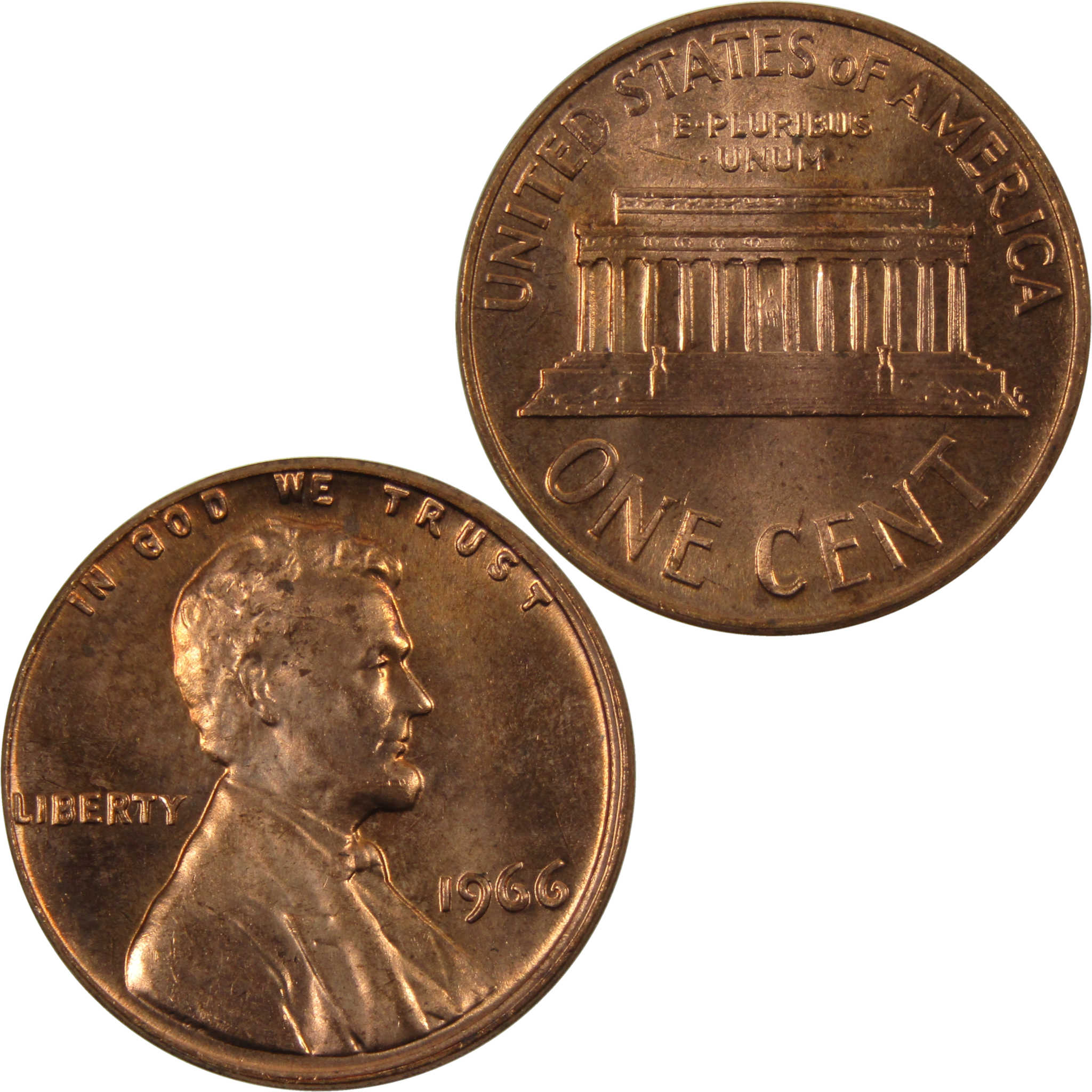 1966 Lincoln Memorial Cent BU Uncirculated Penny 1c Coin
