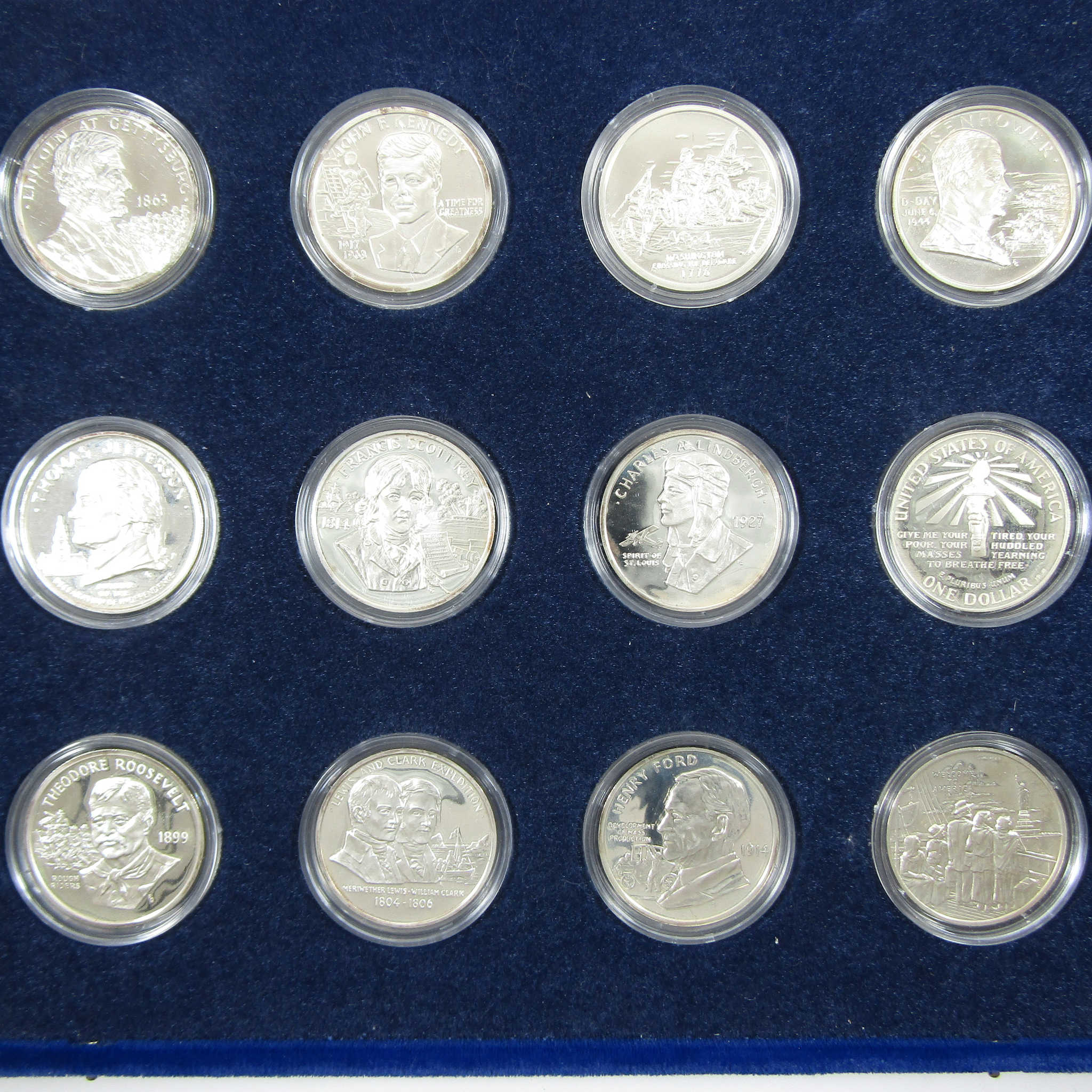 1986 Statue of Liberty Centennial 12 pc Silver Round Set SKU:CPC5038