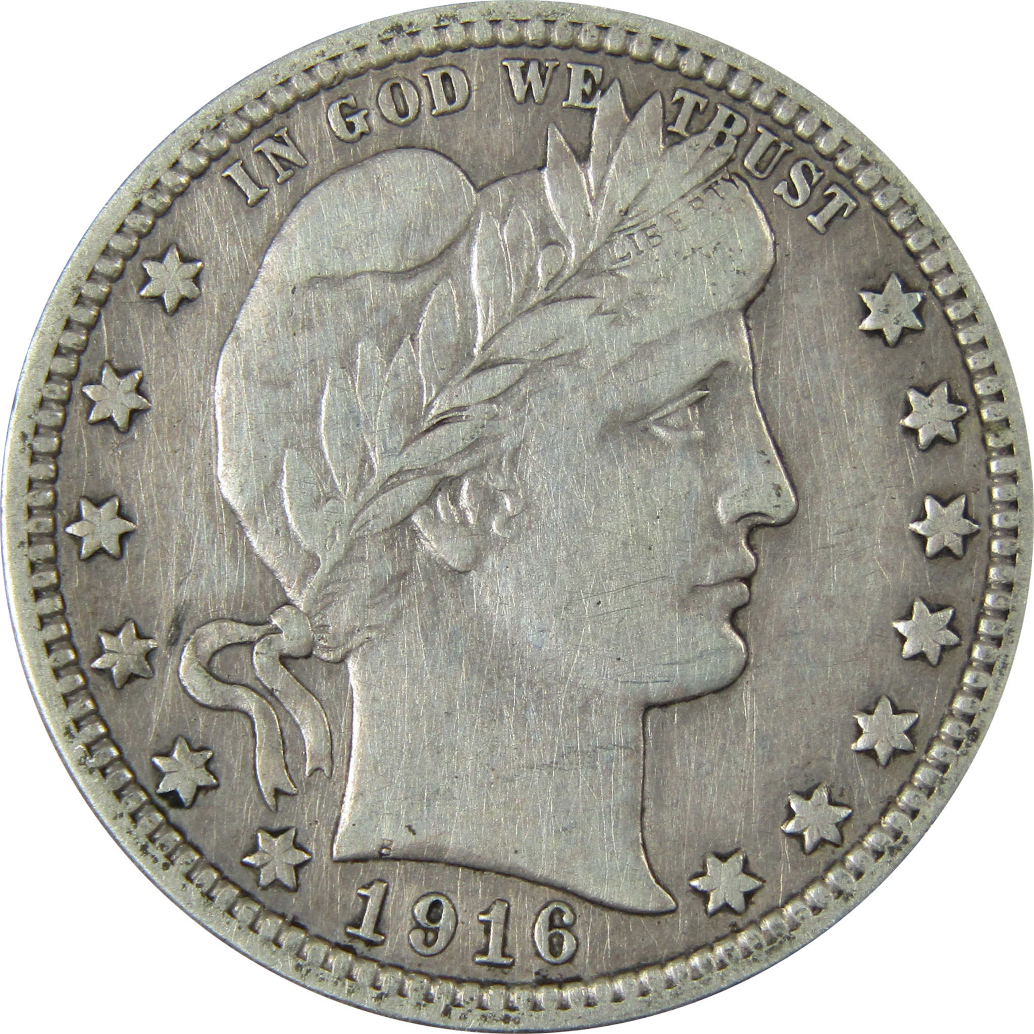 1916 D Barber Silver Quarter VF Very Fine Details 25c Coin SKU:CP887