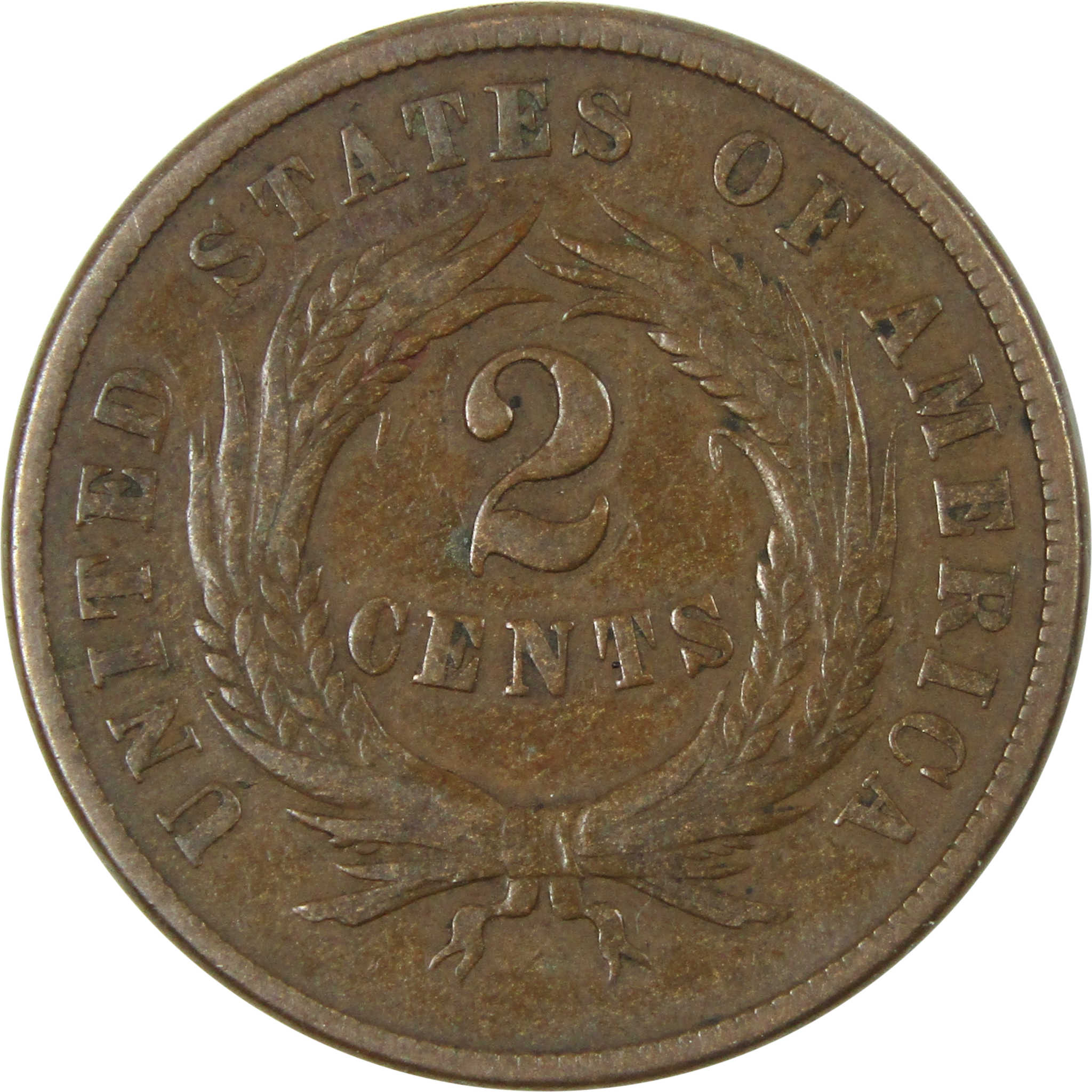 1869 Two Cent Piece F Fine 2c Coin SKU:CPC6890