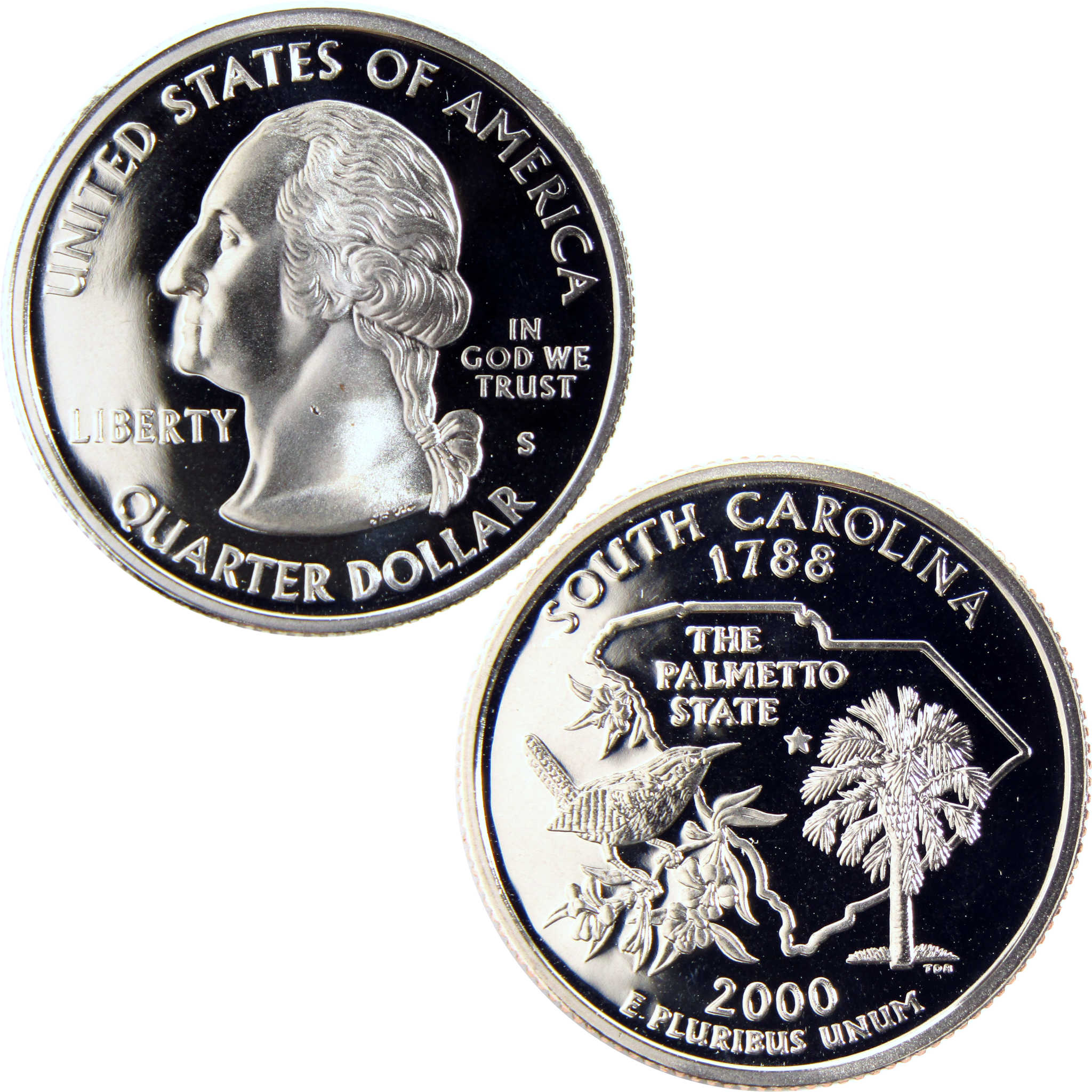 2000 S South Carolina State Quarter Clad 25c Proof Coin