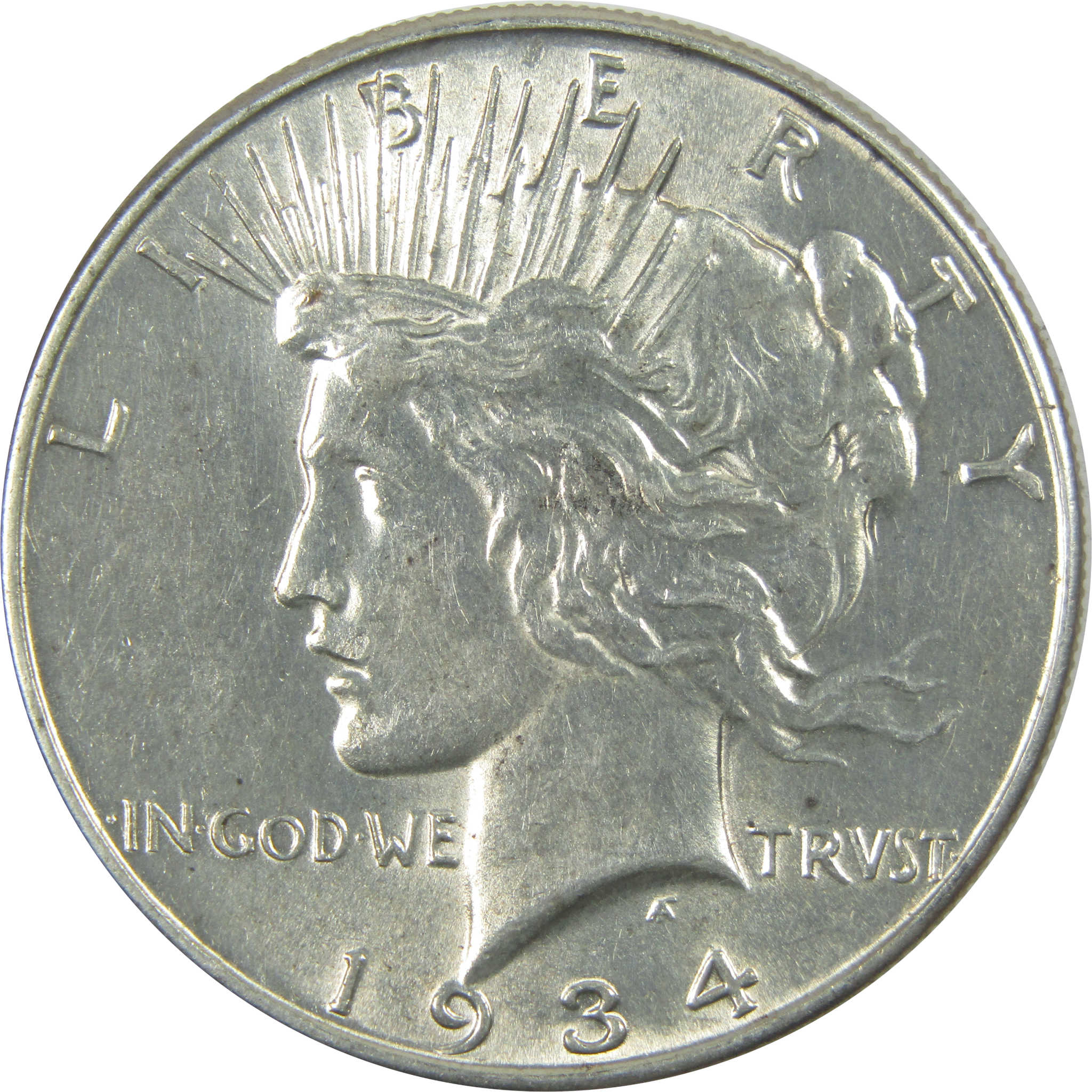 1934 Peace Dollar AU About Uncirculated Silver $1 Coin SKU:I15472