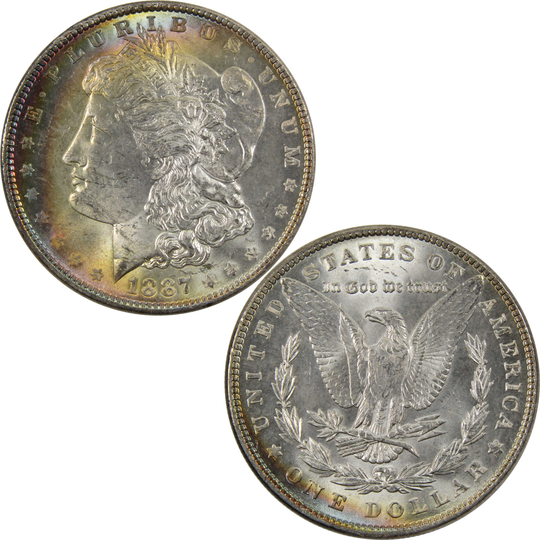 1887 Morgan Dollar BU Choice Uncirculated Silver $1 Toned SKU:I9634