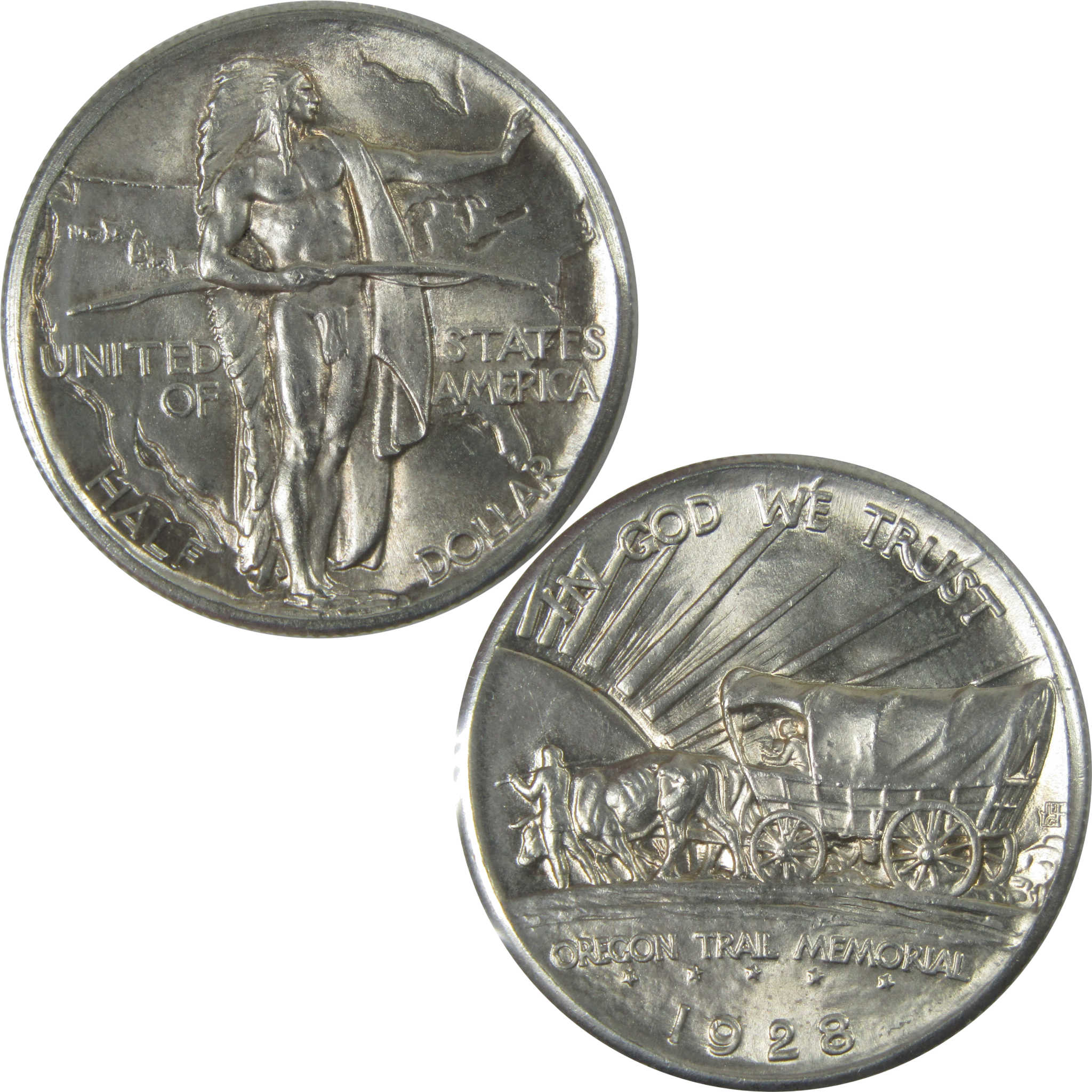 Oregon Trail Commemorative Half Dollar 1928 BU Choice Uncirculated