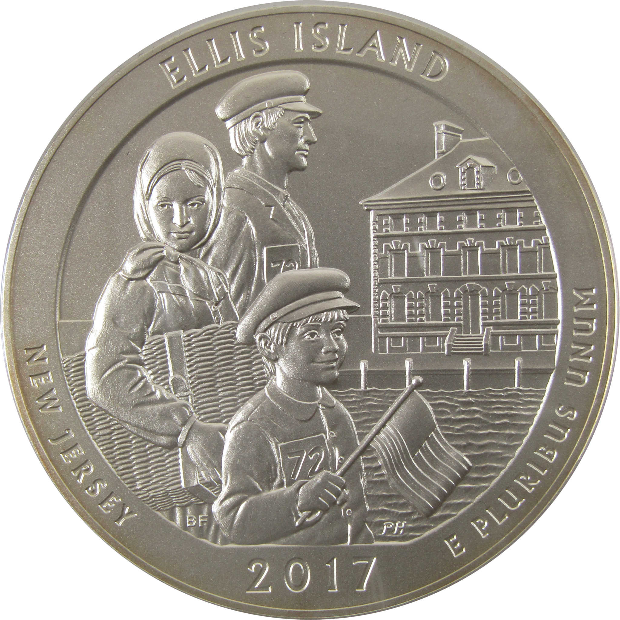 2017 P Ellis Island Statue of Liberty 5 oz Silver OGP COA SKU:CPC2552