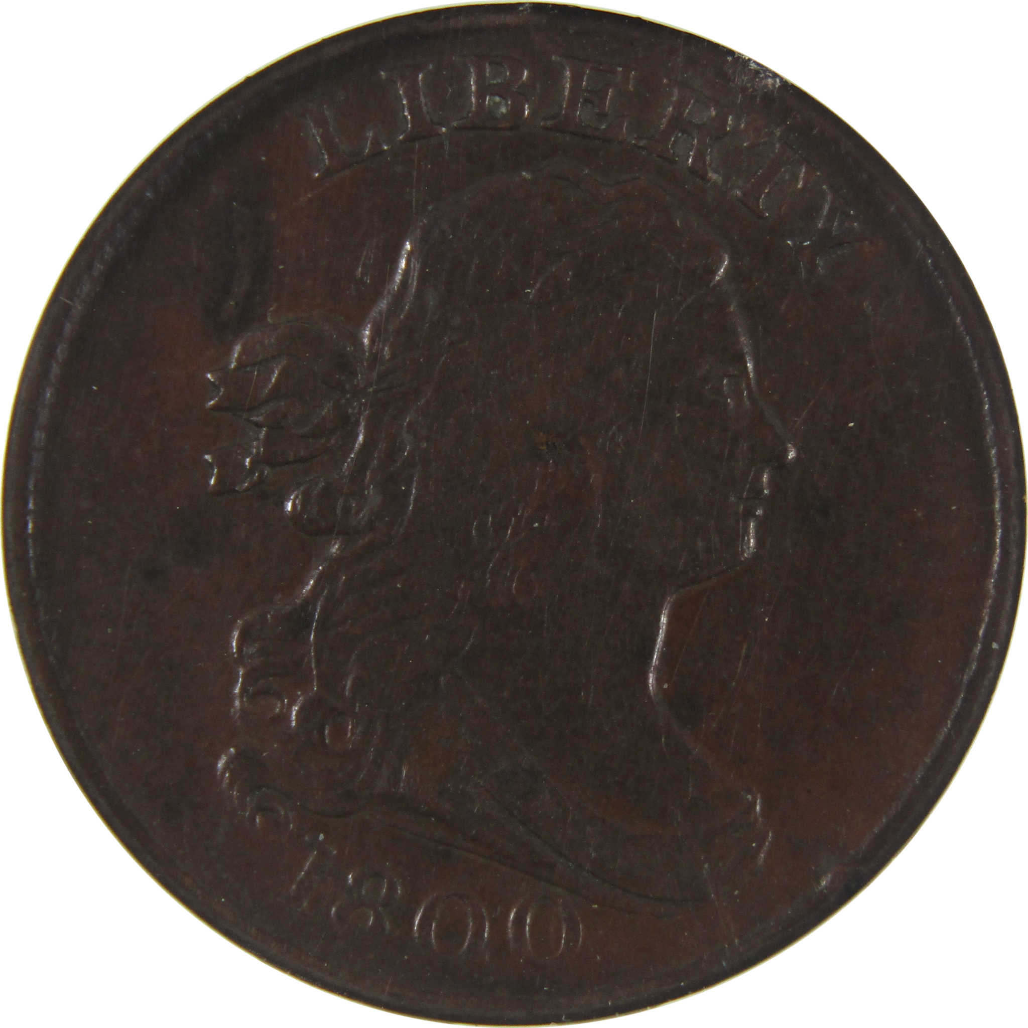 1857 C-1 Braided Hair Half Cent Coin 1/2c