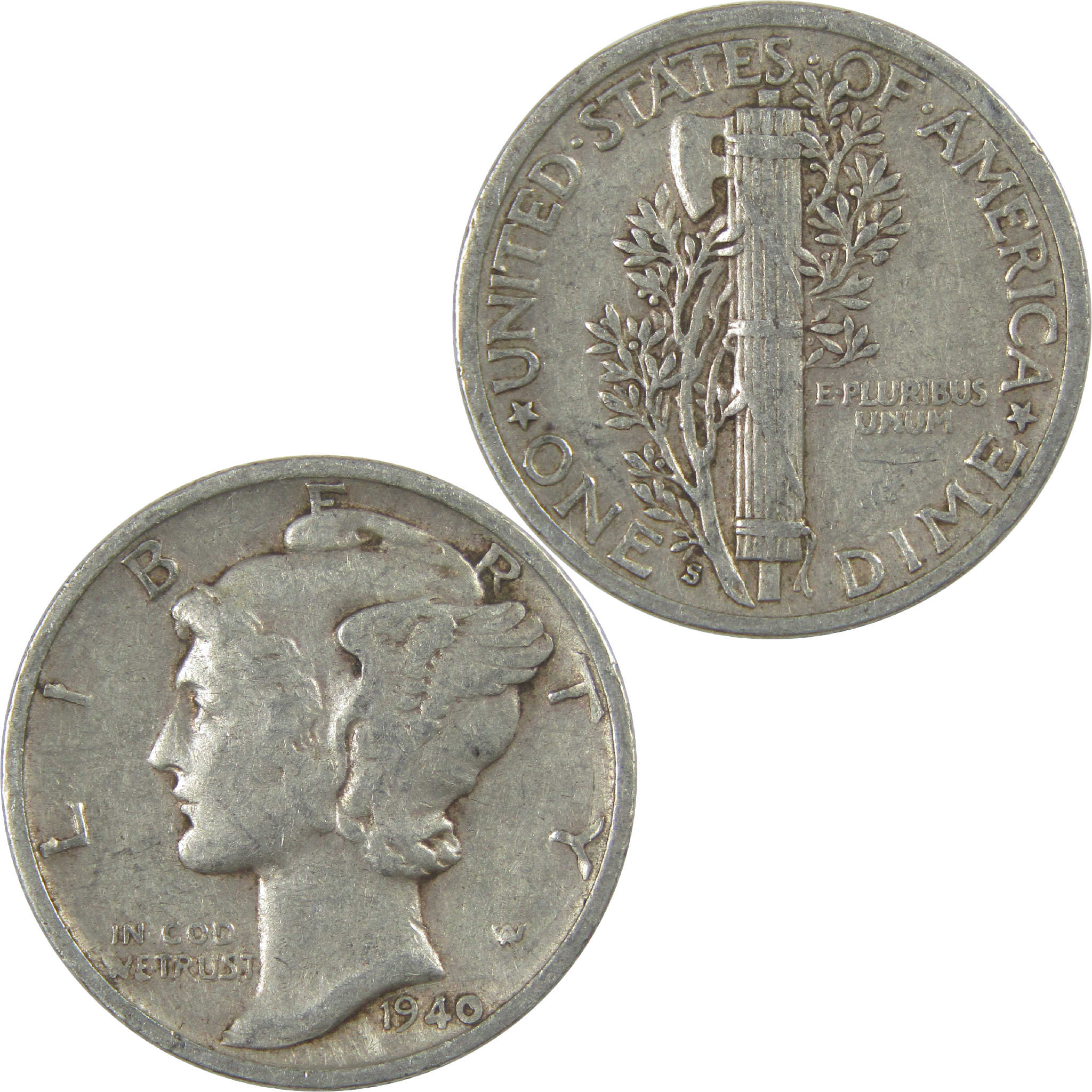 1940 S Mercury Dime XF EF Extremely Fine Silver 10c Coin