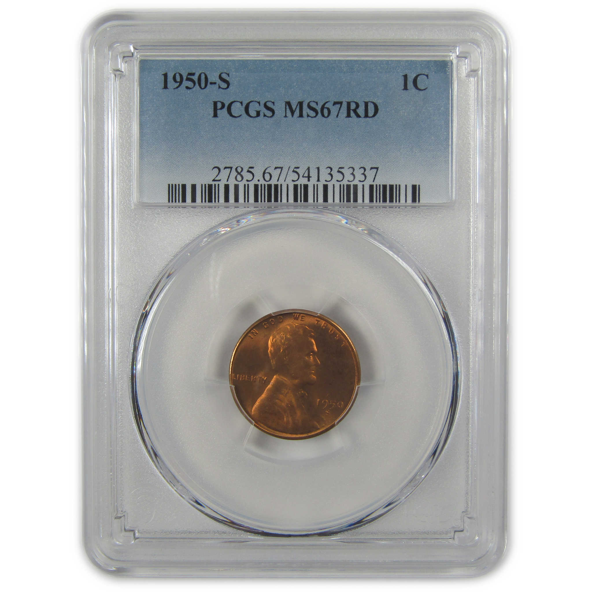 1950 S Lincoln Wheat Cent MS 67 RD PCGS Penny Uncirculated SKU:I22407