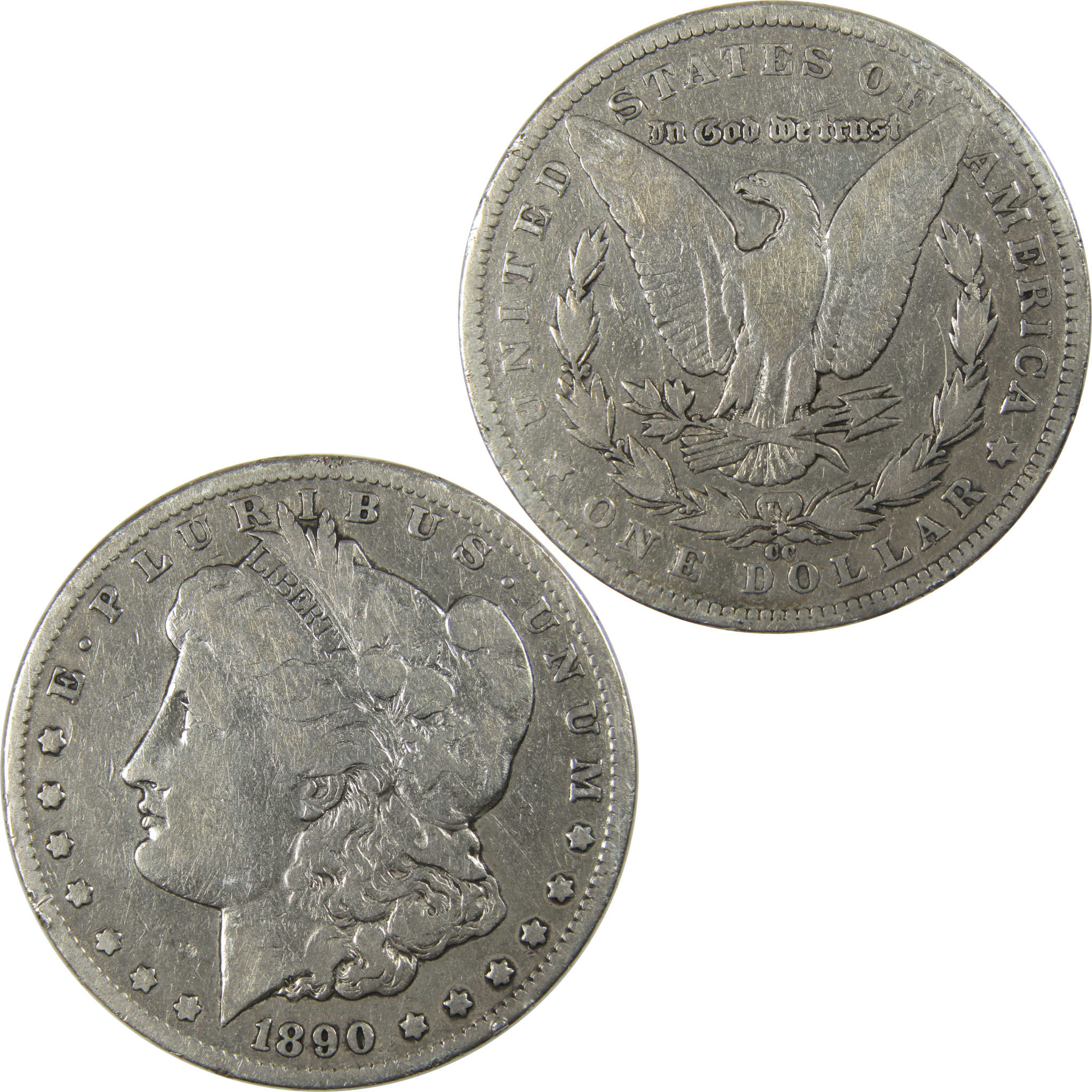 1890 CC Morgan Dollar F Fine Details Silver $1 Coin SKU:I23910 - Morgan coin - Morgan silver dollar - Morgan silver dollar for sale - Profile Coins &amp; Collectibles