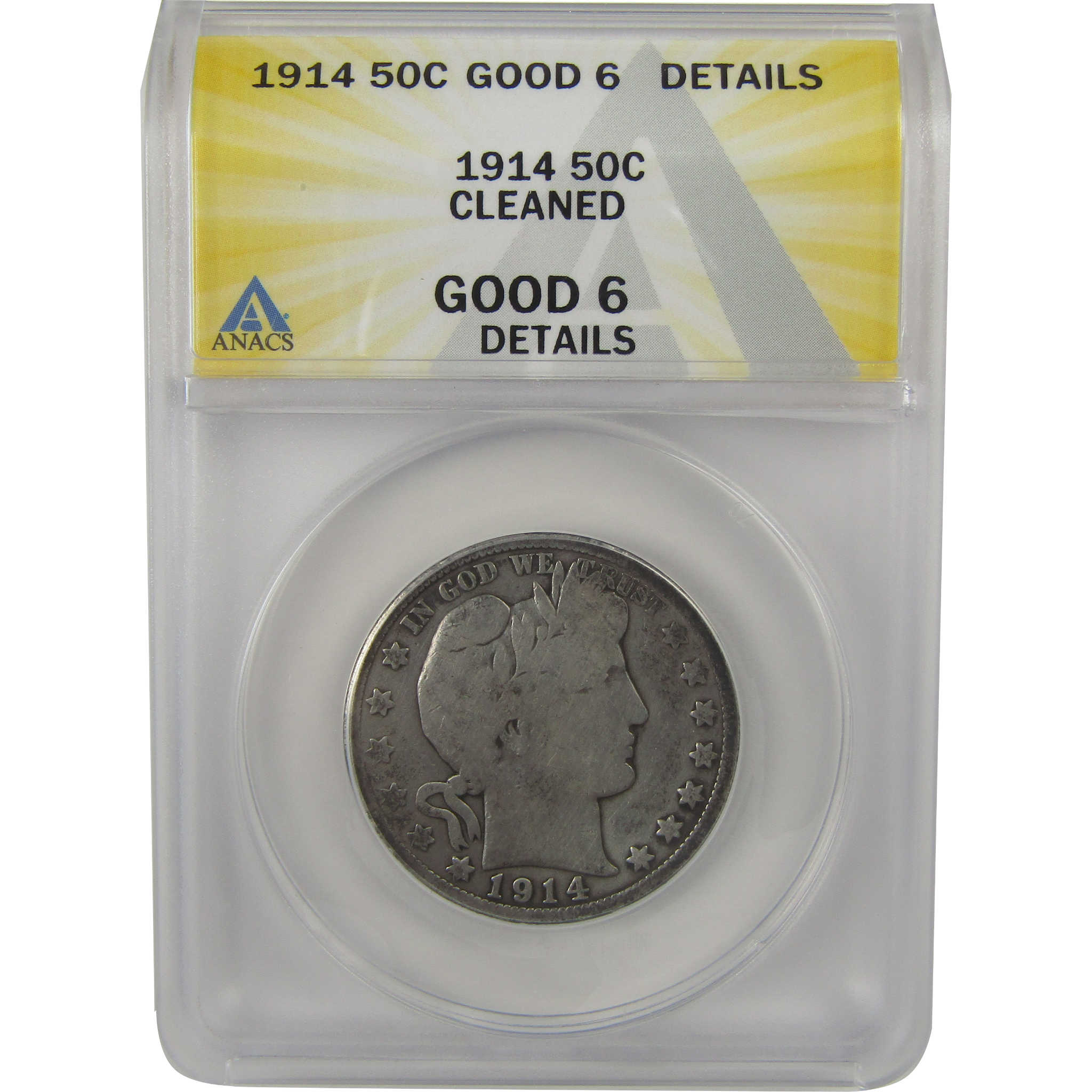 1914 Barber Half Dollar G 6 Details ANACS Silver 50c Coin SKU:I22341