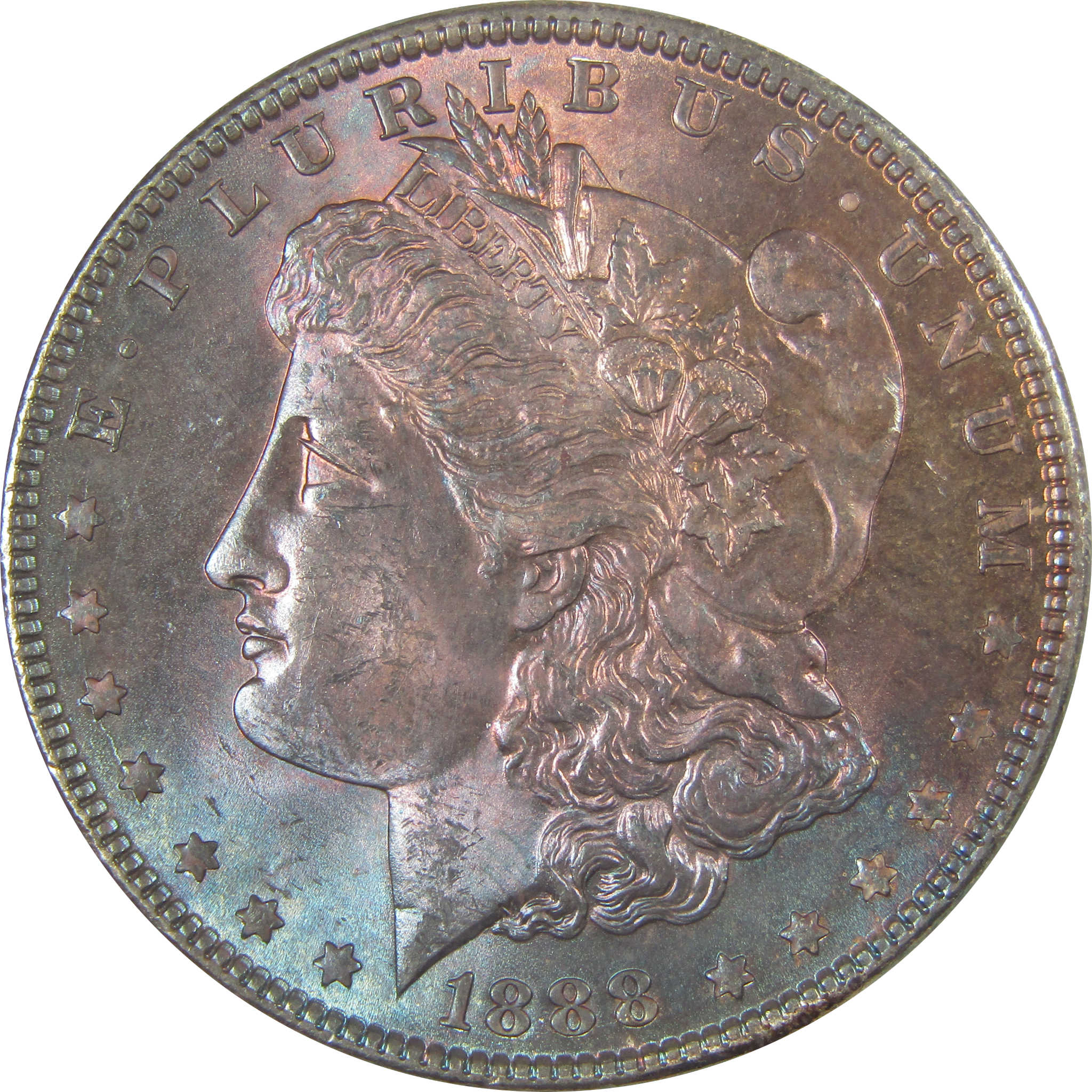 1888 Morgan Dollar Uncirculated Silver $1 Coin Toned SKU:CPC1002